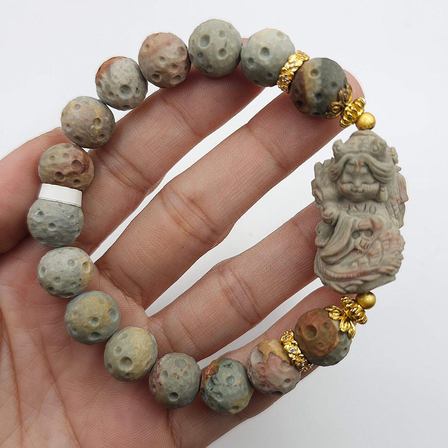 Natural Alashan Agate with Dragon Goddess