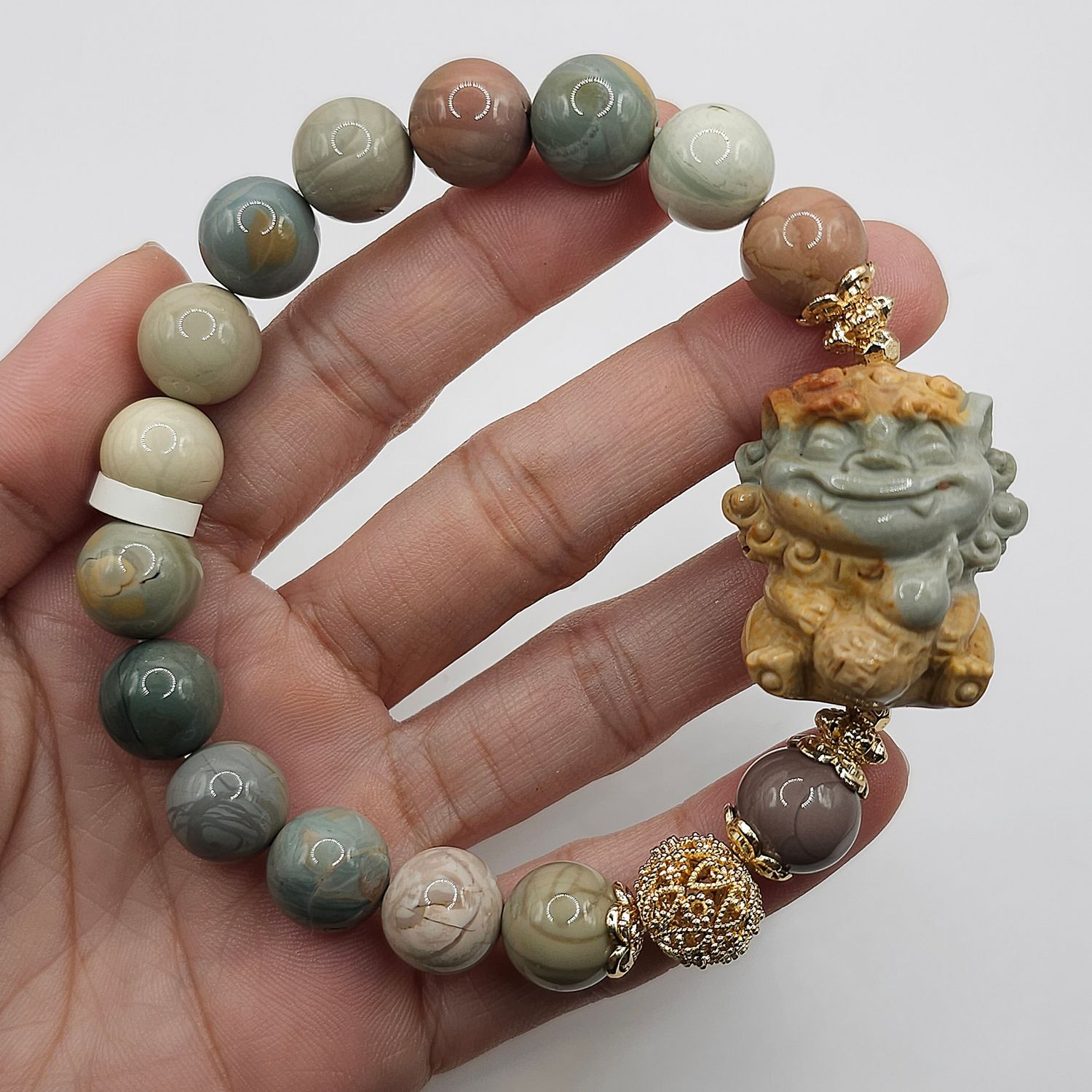 Natural Alashan Agate with Fu Dog
