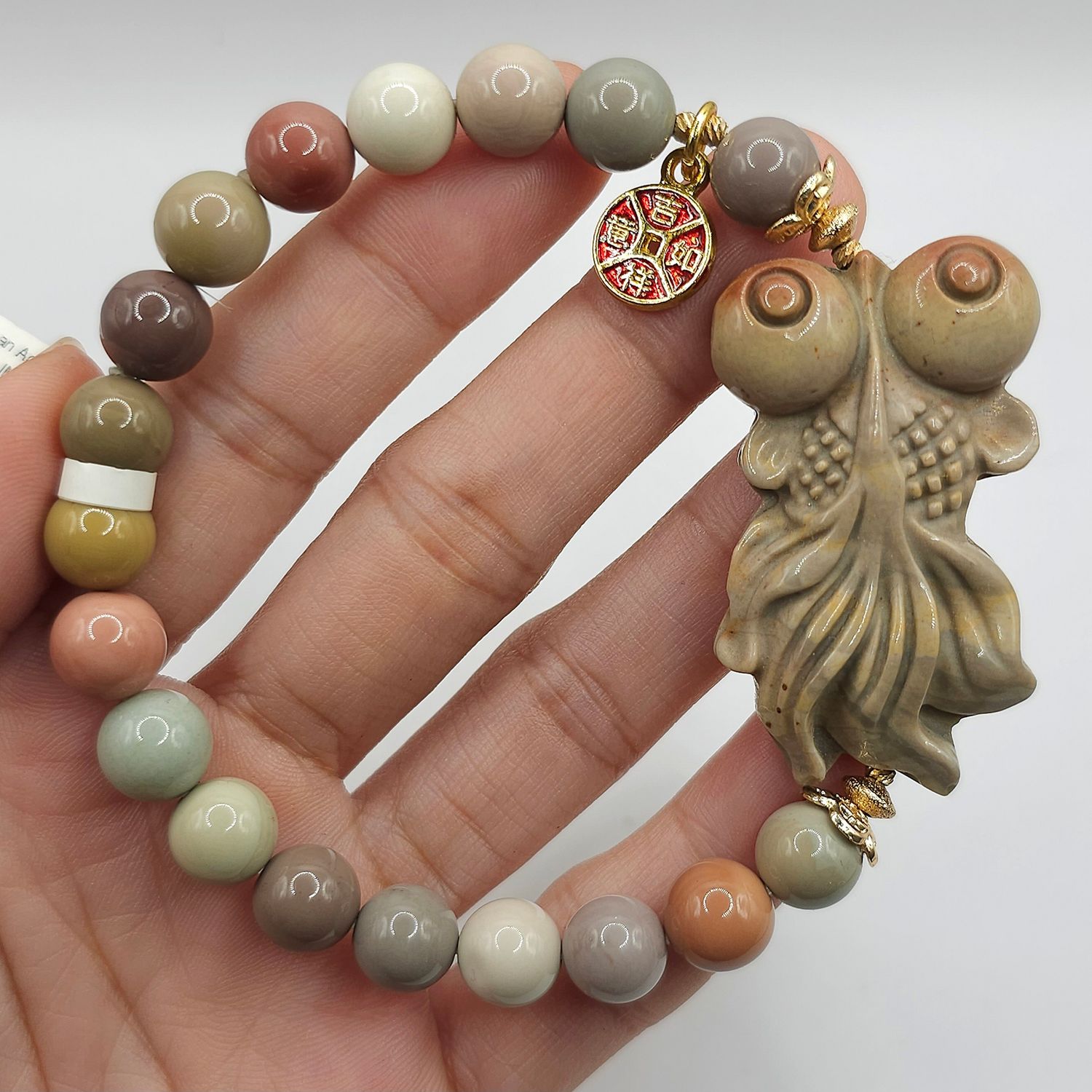 Natural Alashan Agate with Fish