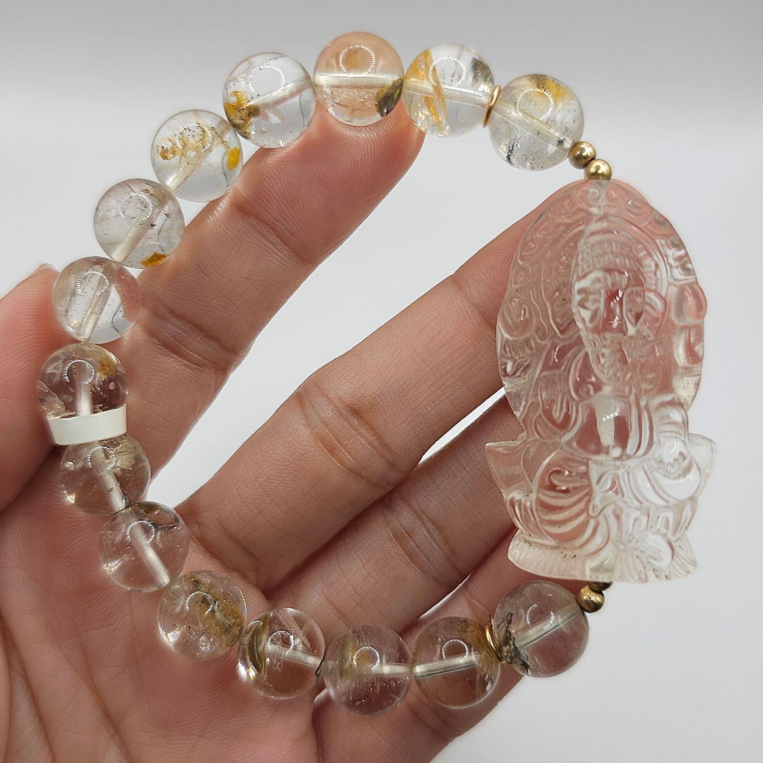 Natural Herkimer x Clear Quartz Ganesha