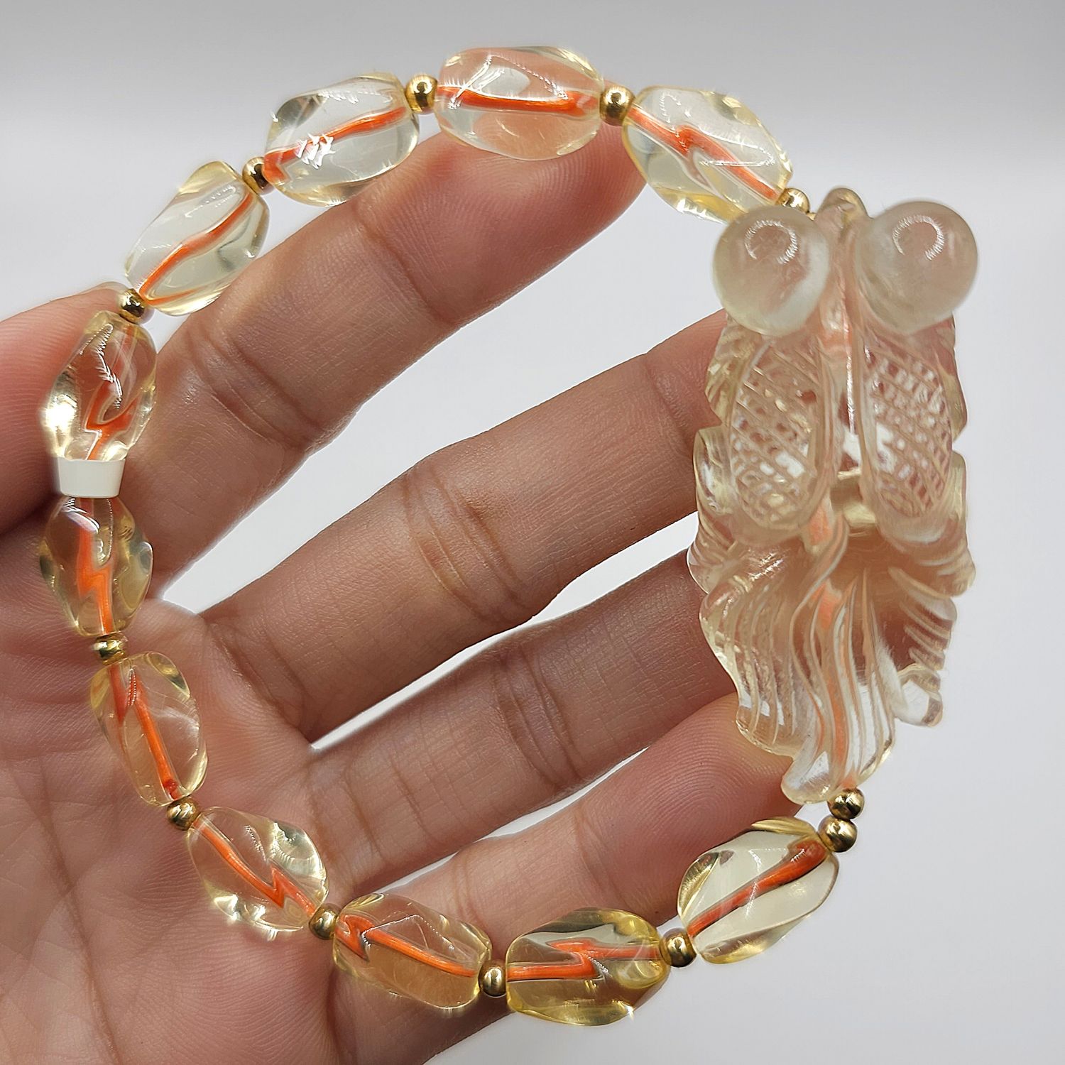 Natural Citrine with Fish