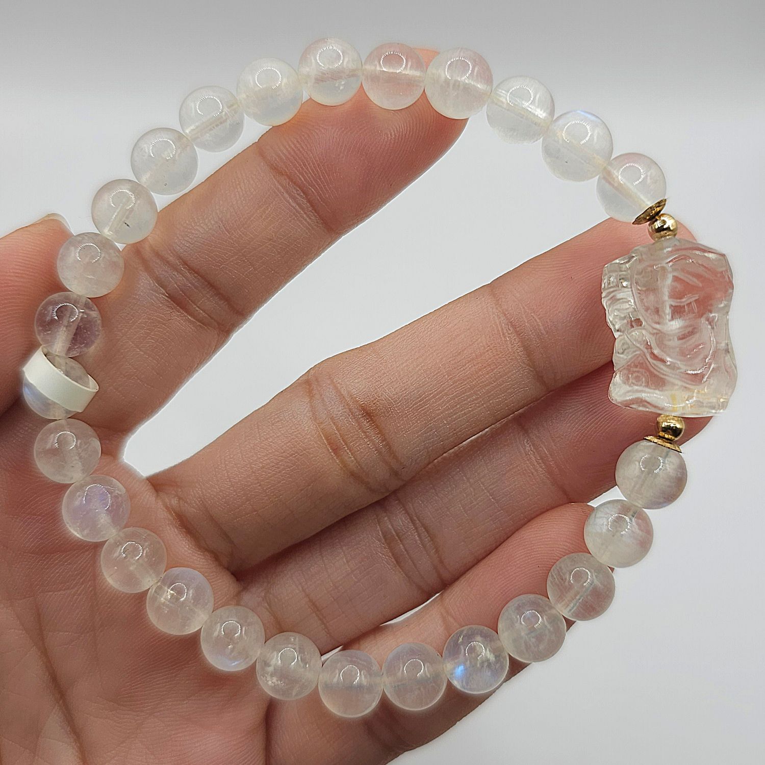Natural Blue Moonstone x Clear Quartz Zakiram
