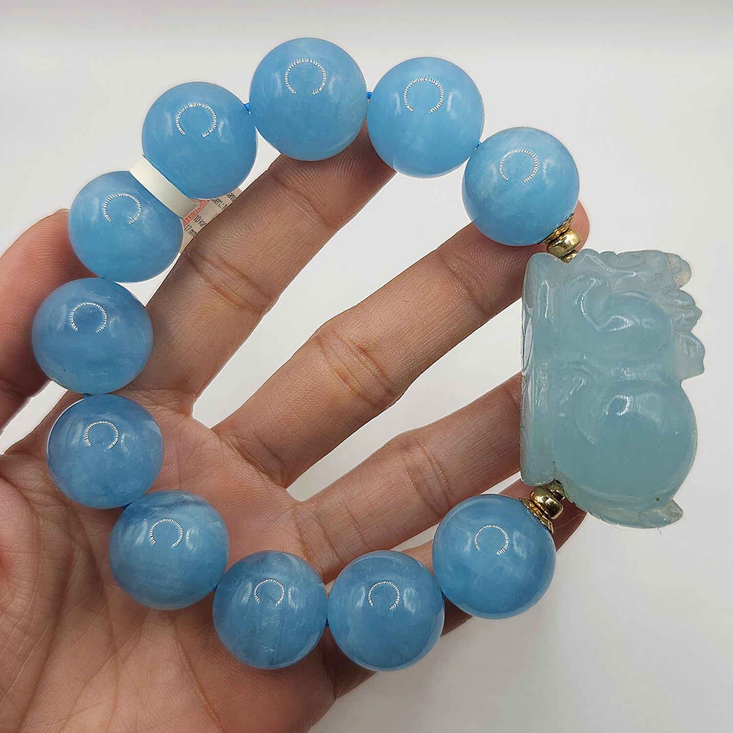 Natural Aquamarine with Dragon Pixiu