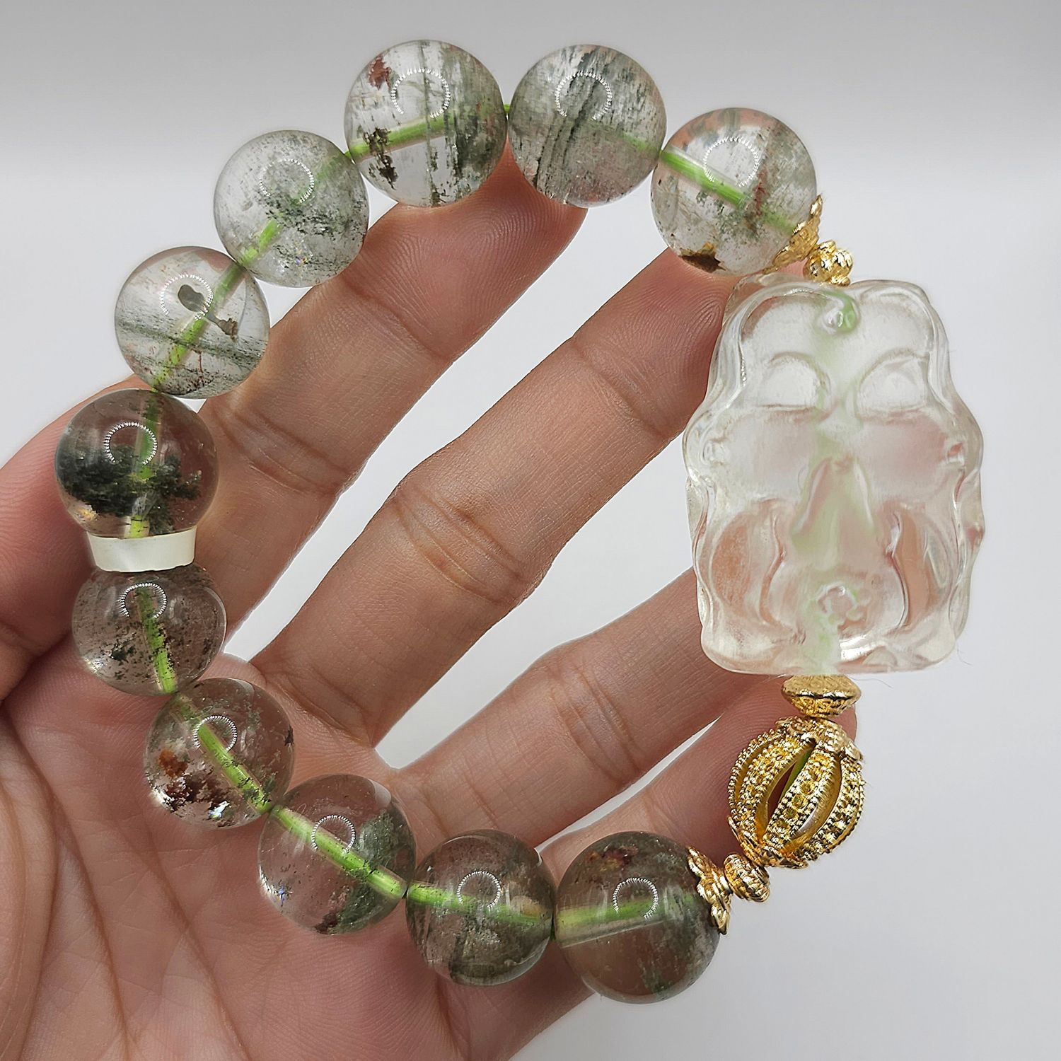 Natural Garden Phantom x Clear Quartz 9 Tail Princess