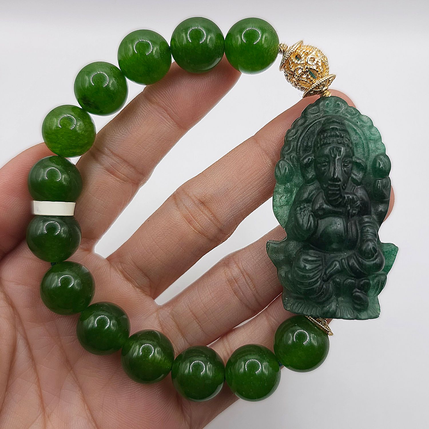 Natural Chalcedony with Ganesha