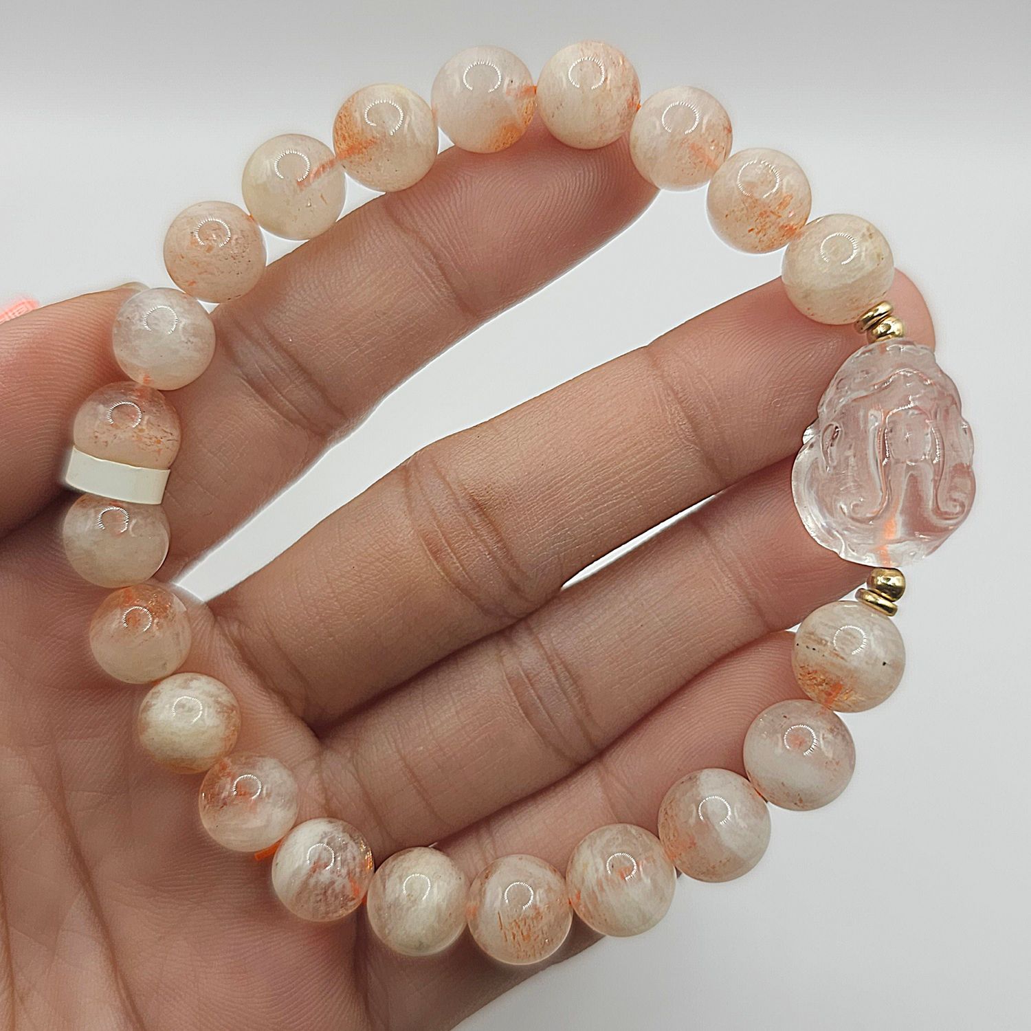 Natural Snowflake Phantom x Clear Quartz Dragon Pixiu