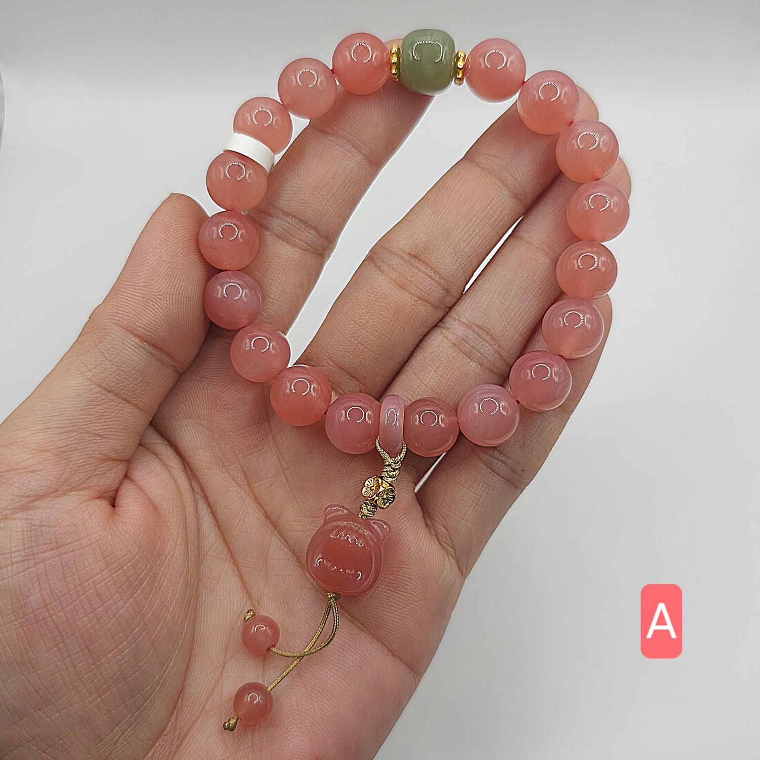 Natural Yan Yuan Agate with Girl Charm