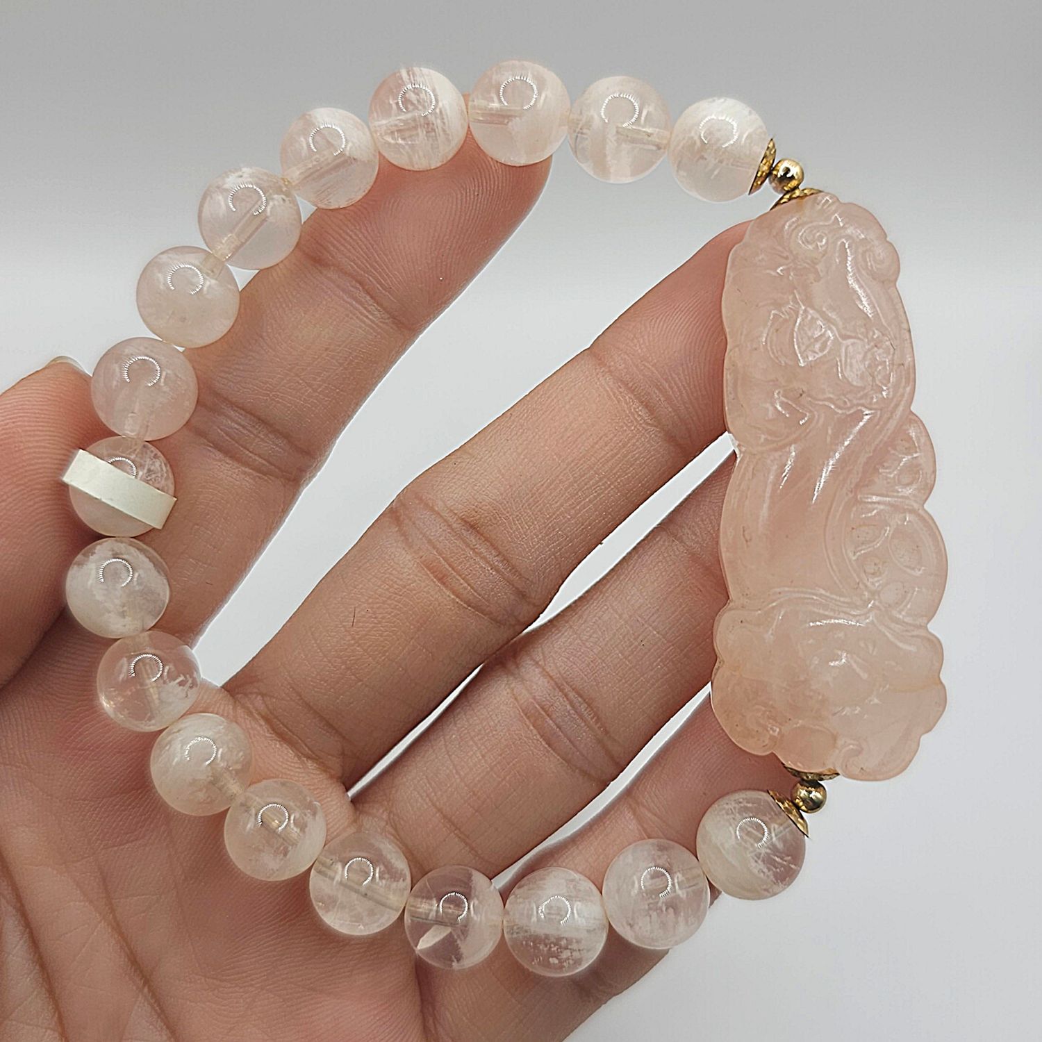 Natural Snowflake Phantom x Rose Quartz Ruyi