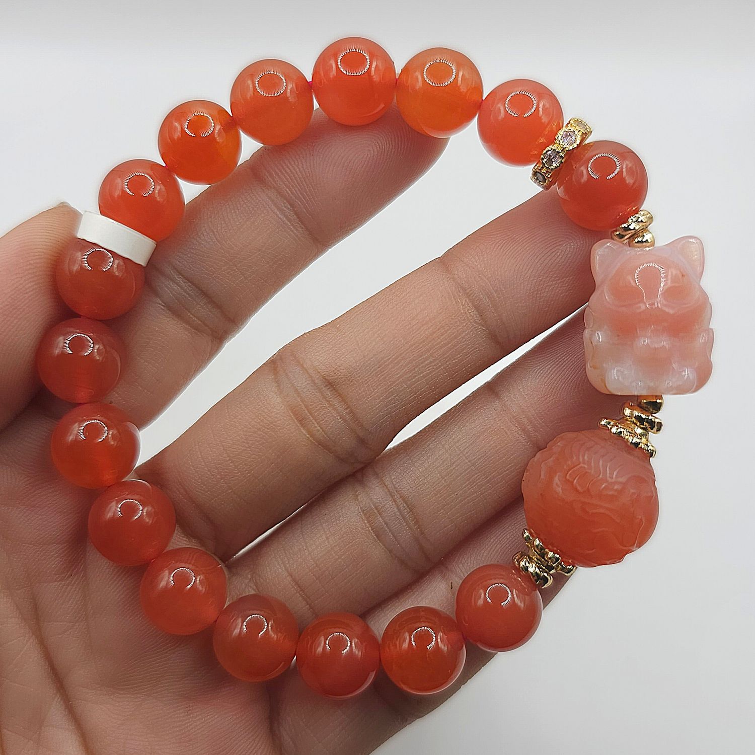 Natural Yan Yuan Agate with 9 Tail Fox