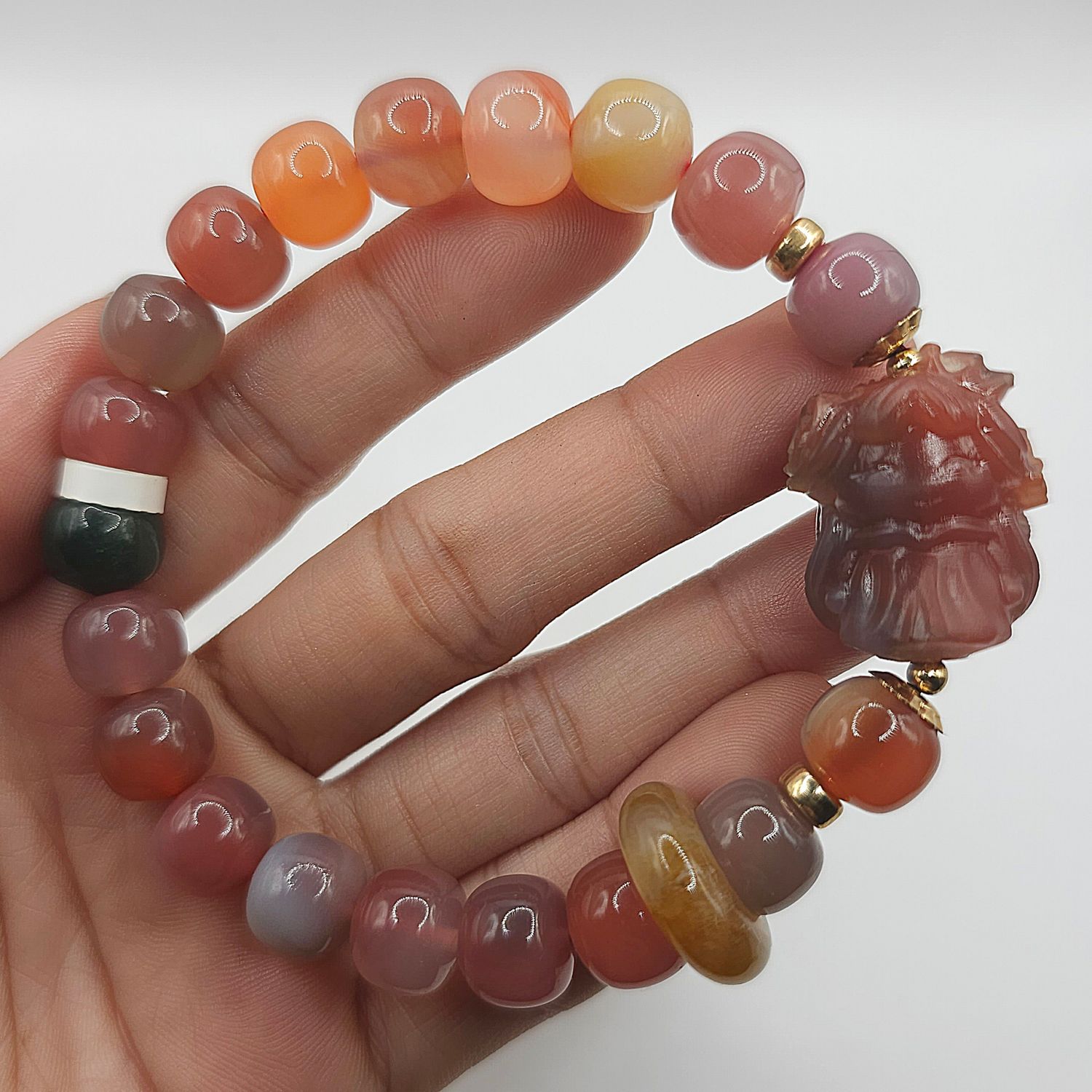 Natural Yan Yuan Agate with Angel