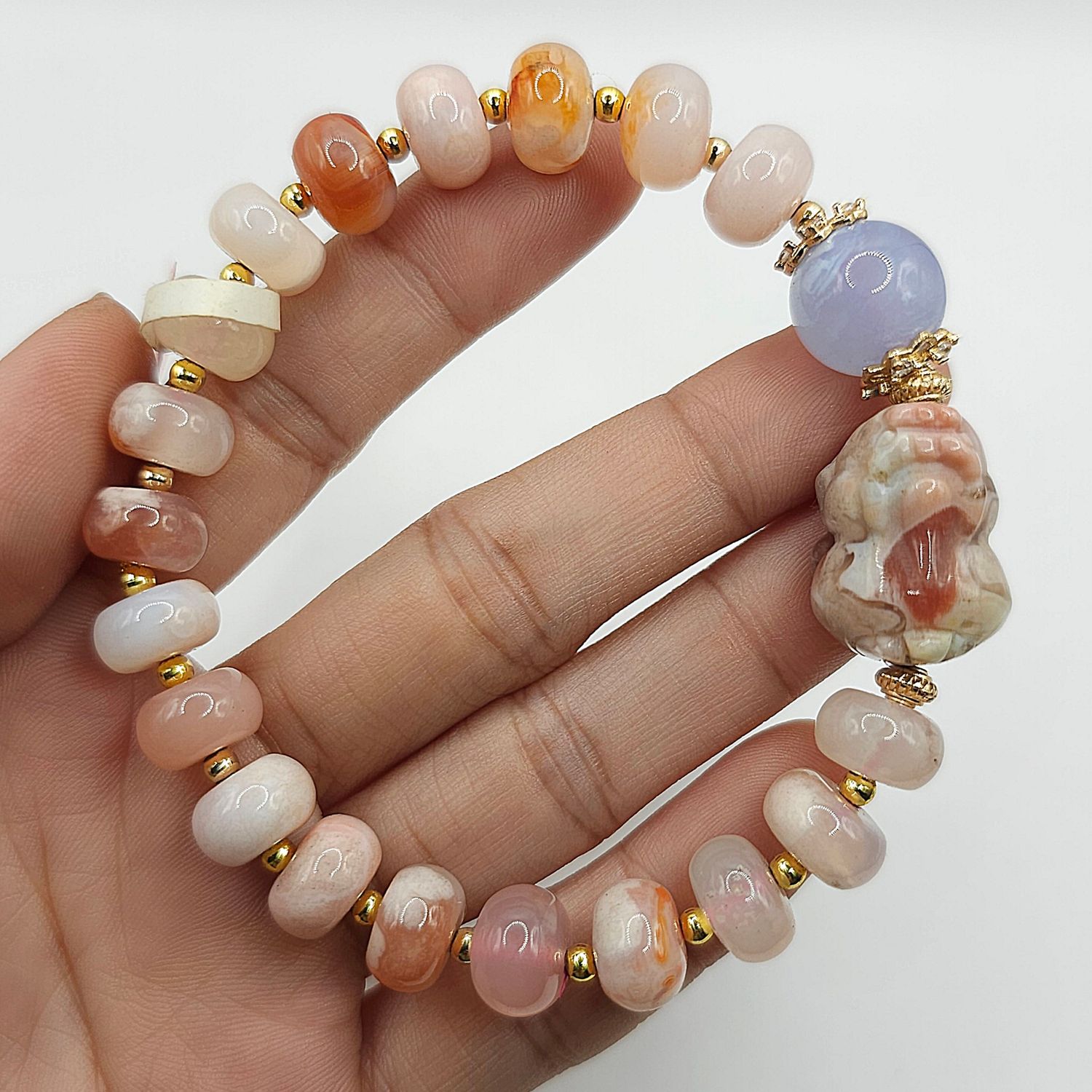 Natural Sakura Agate with Pixiu