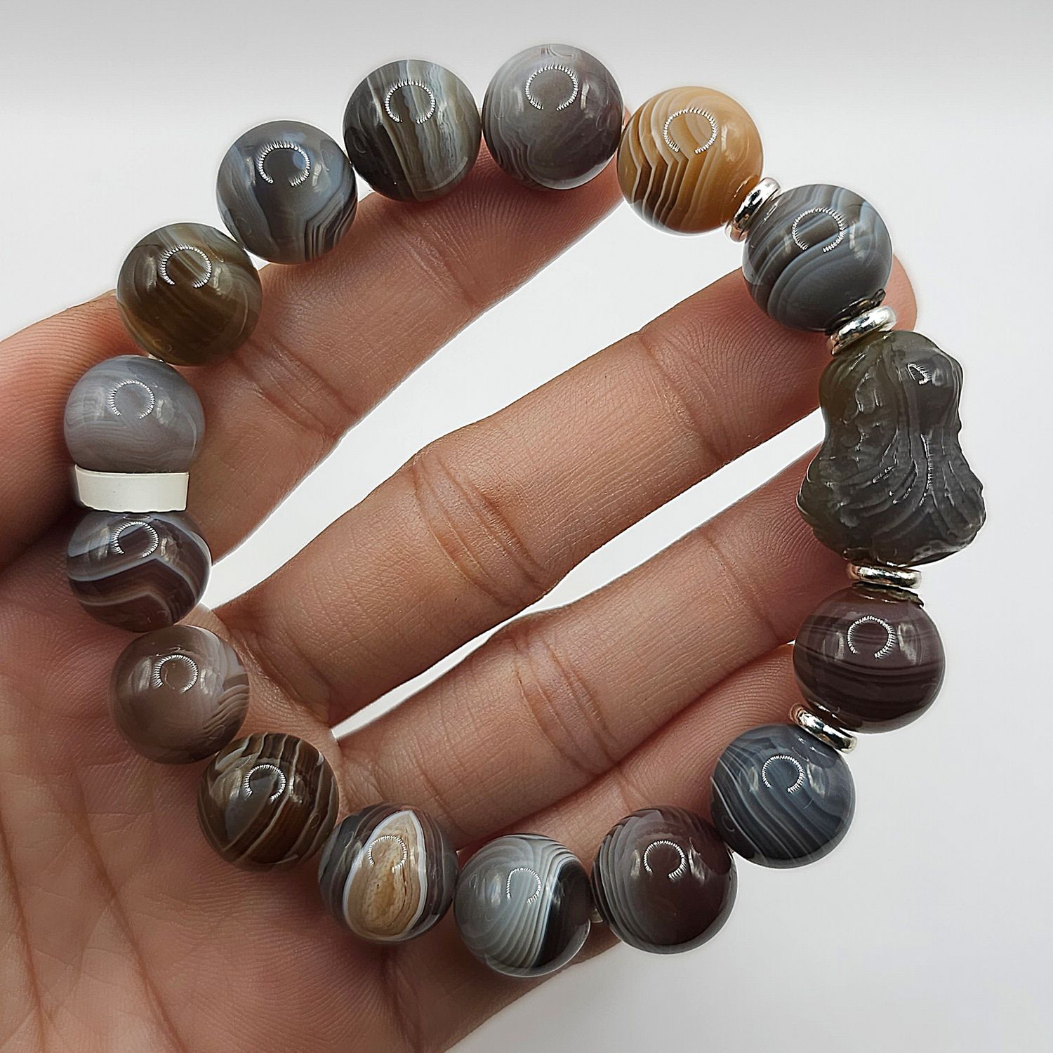 Natural Botswana Agate with Cabbage