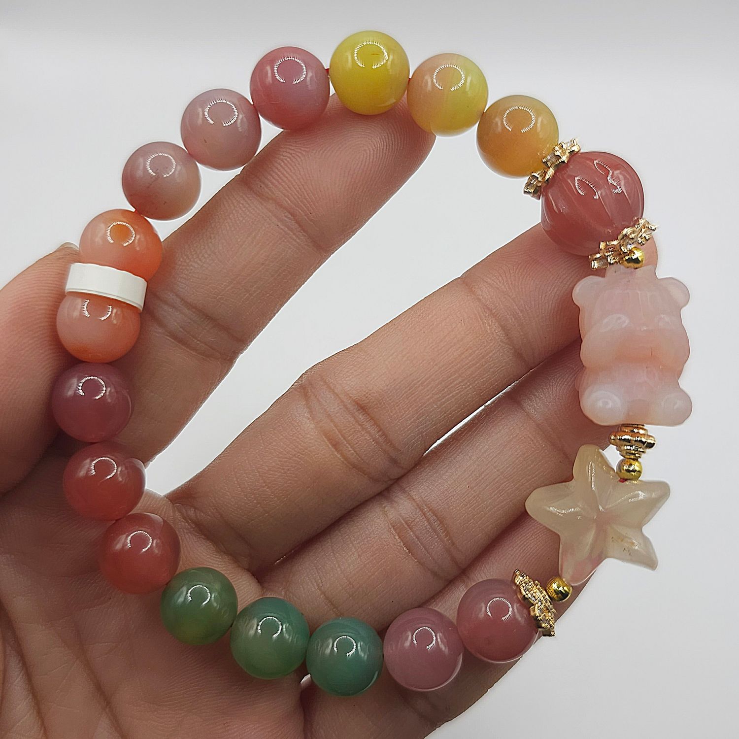 Natural Yan Yuan Agate with Bear