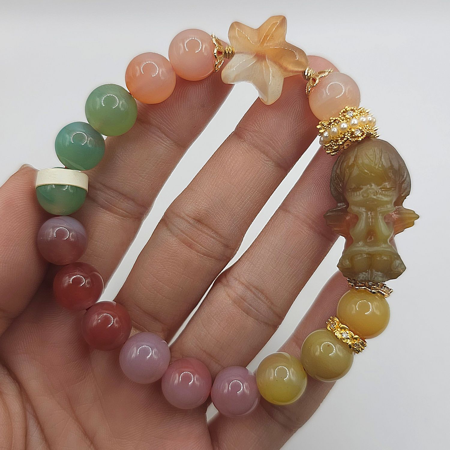 Natural Yan Yuan Agate with Angel
