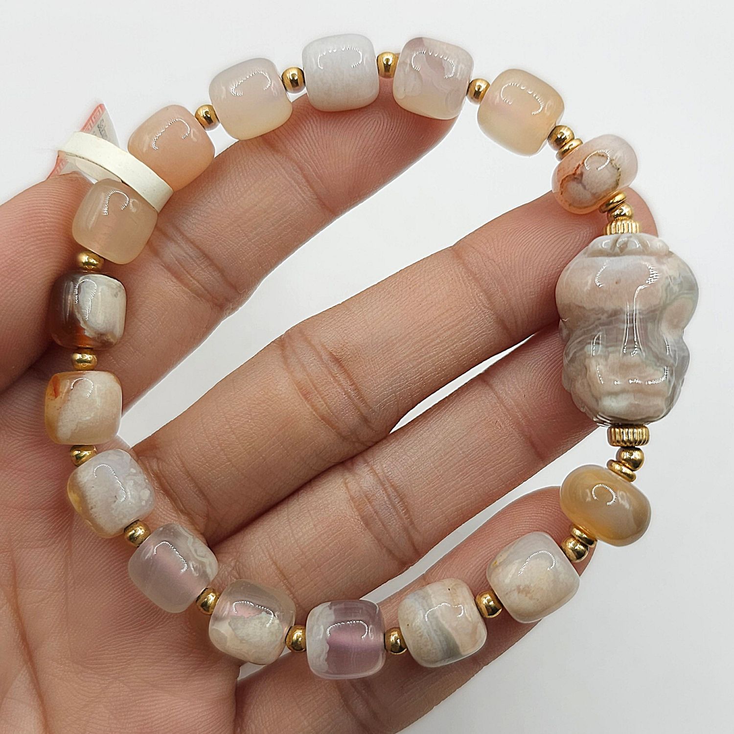 Natural Sakura Agate with Pixiu