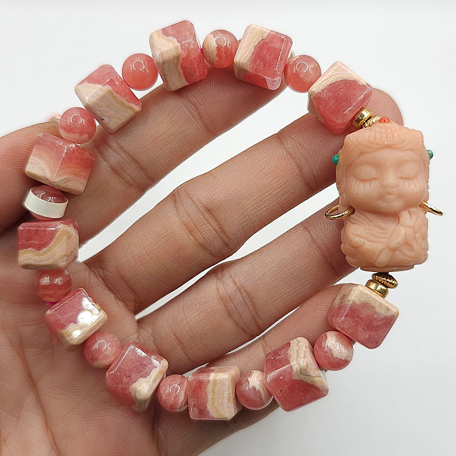 Natural Rhodochrosite with Guanyin