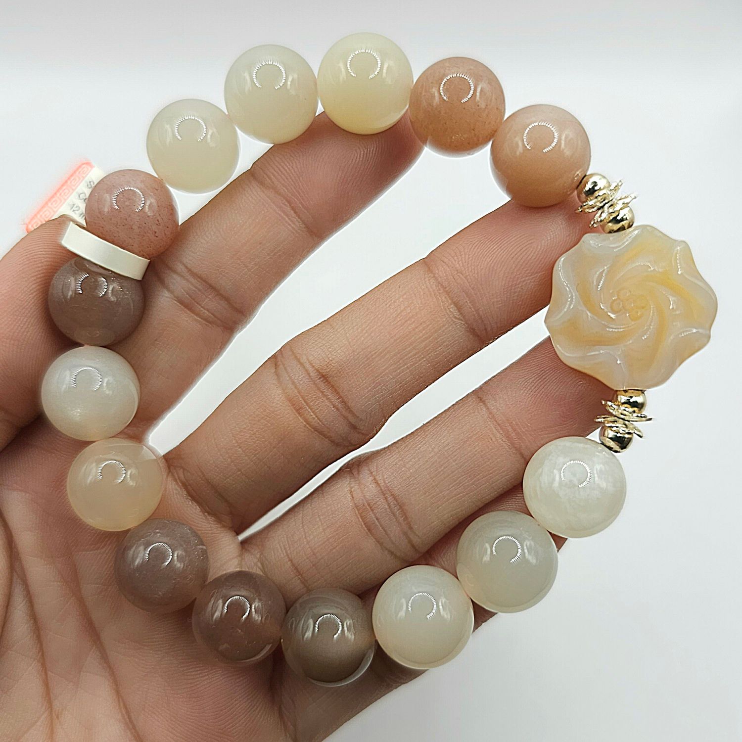 Natural Sunstone with Flower 