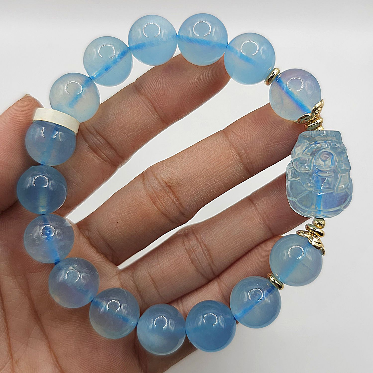 Natural Aquamarine with Dragon Pixiu 