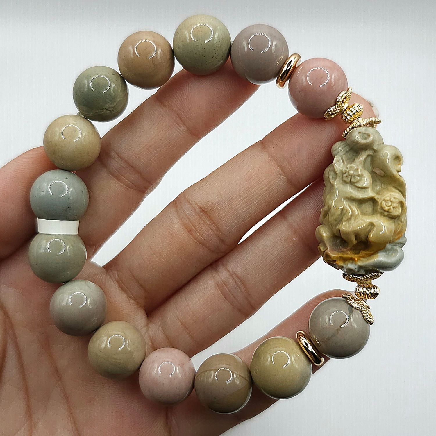 Natural Alashan Agate with 9 Tail Fox