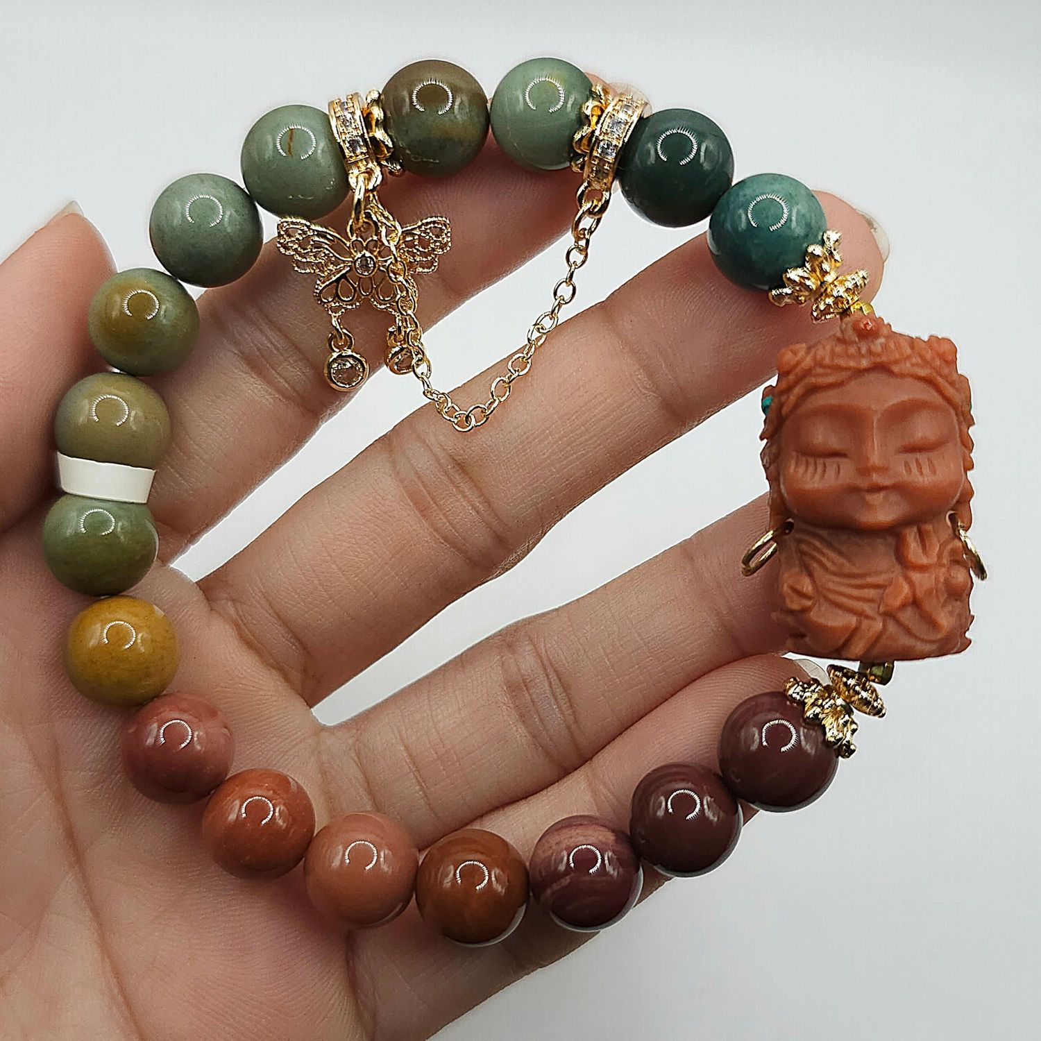 Natural Alashan Agate with Guanyin