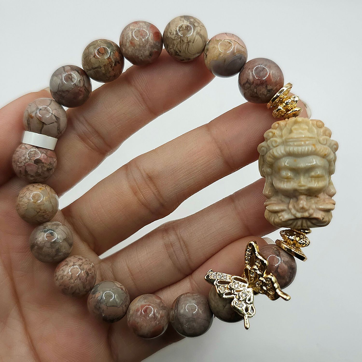 Natural Alashan Agate with Mazu (Goddess &amp; Patroness of the Sea)