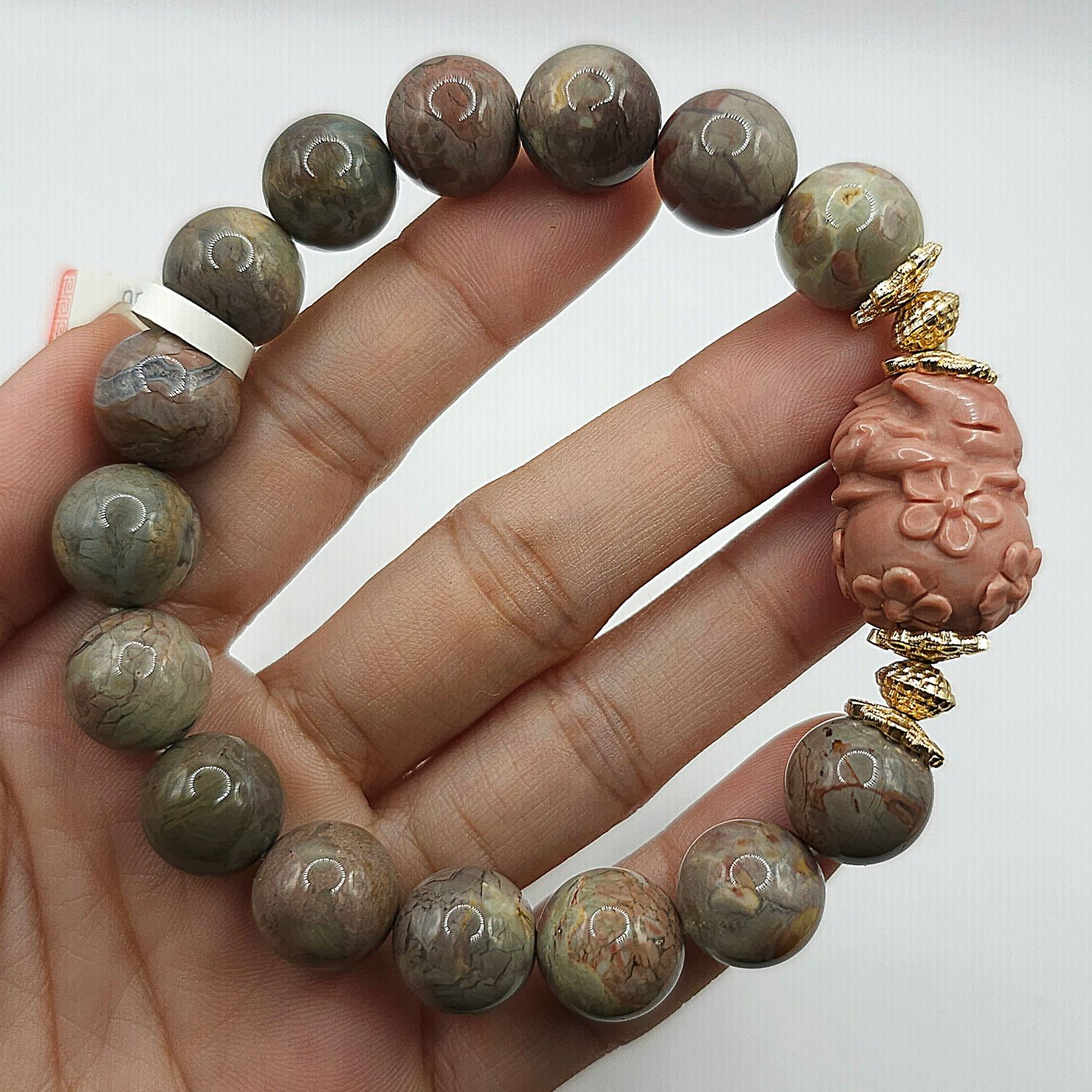 Natural Alashan Agate with 9 Tail Fox