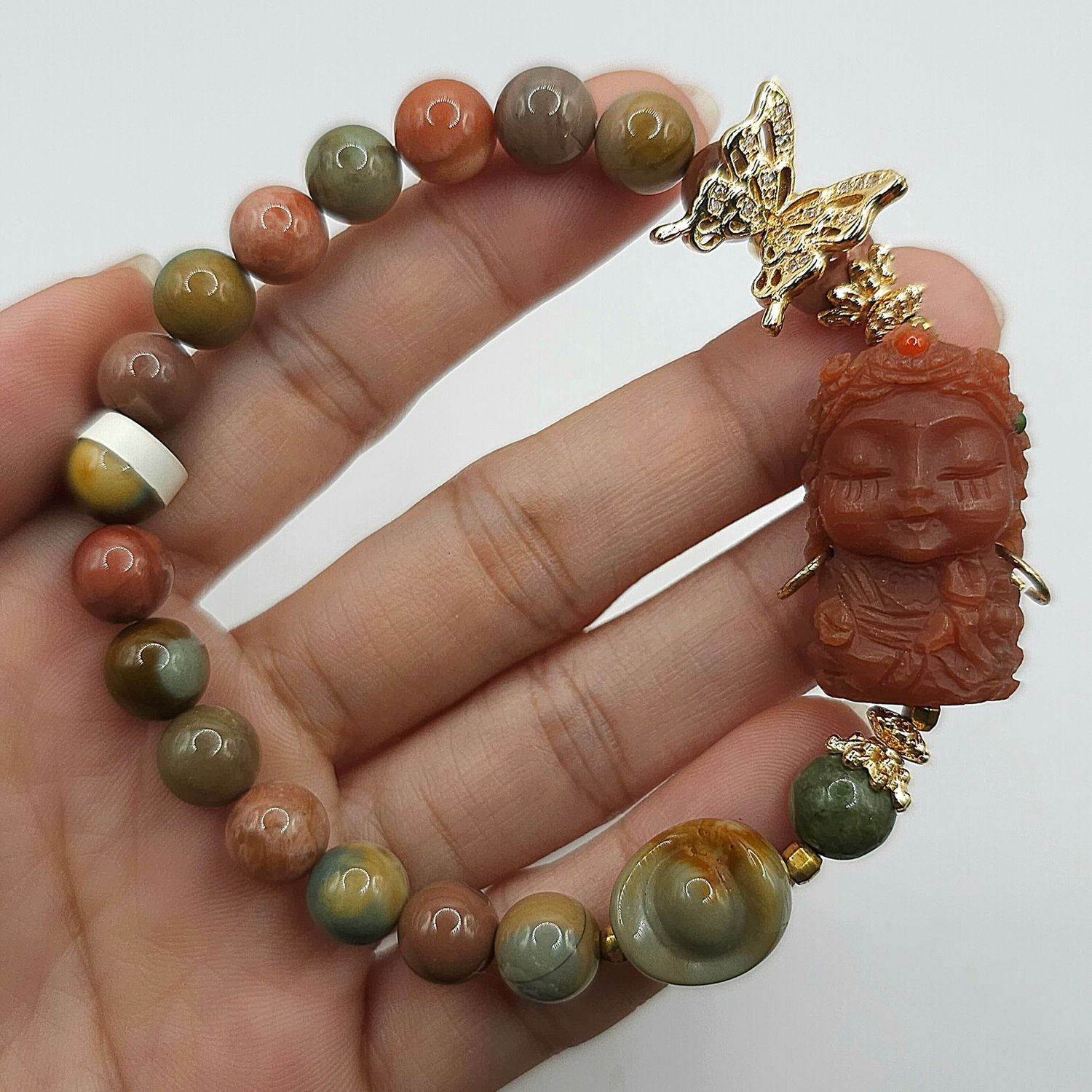 Natural Alashan Agate with Guanyin