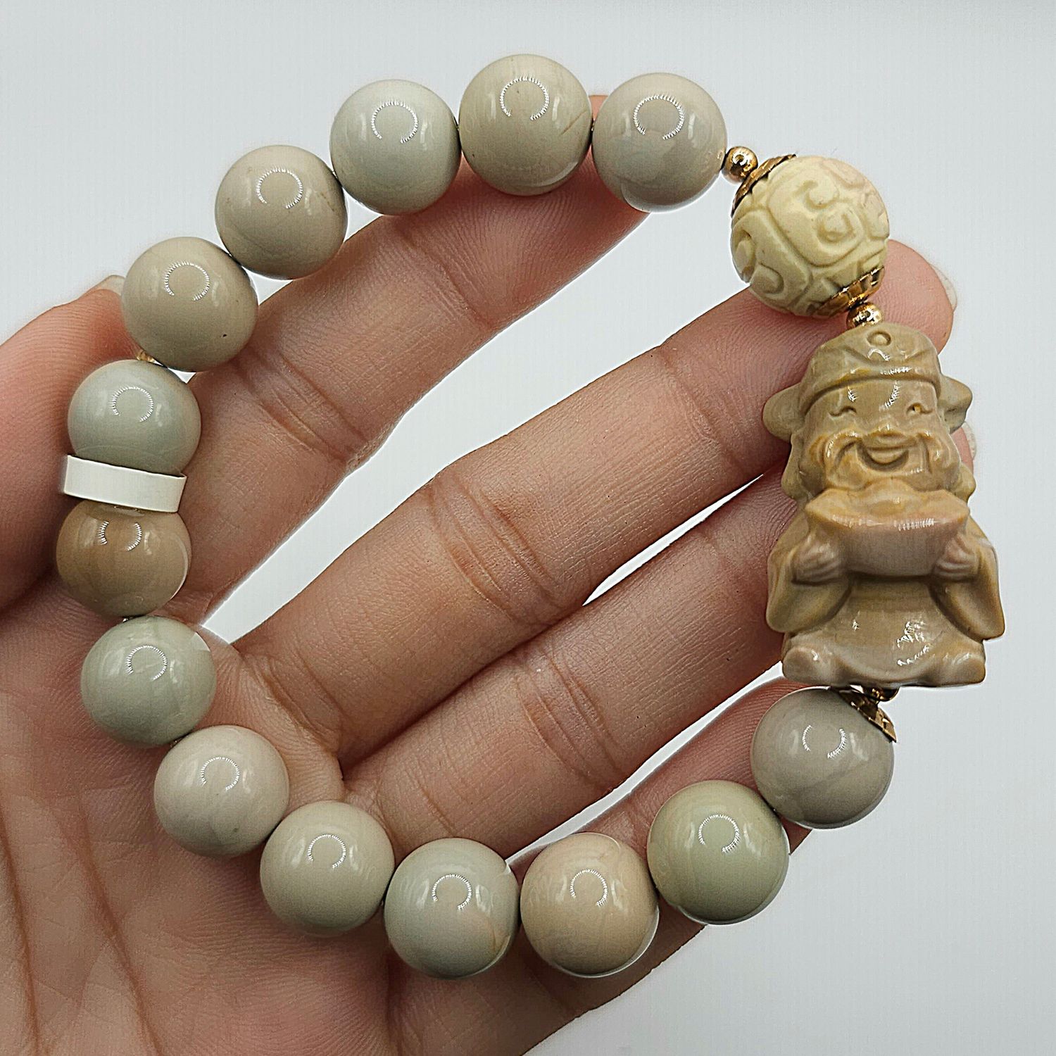 Natural Alashan Agate with God of Wealth