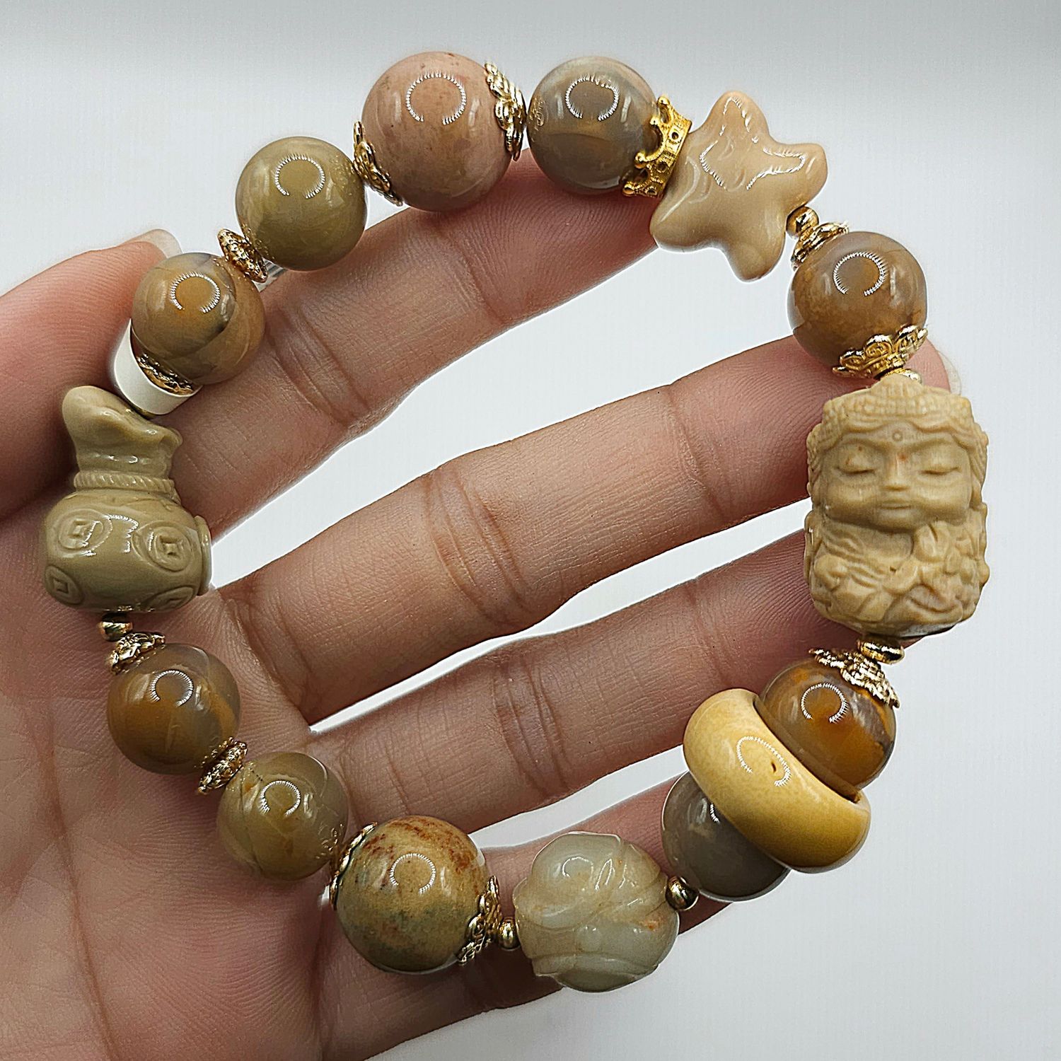 Natural Alashan Agate with Guanyin
