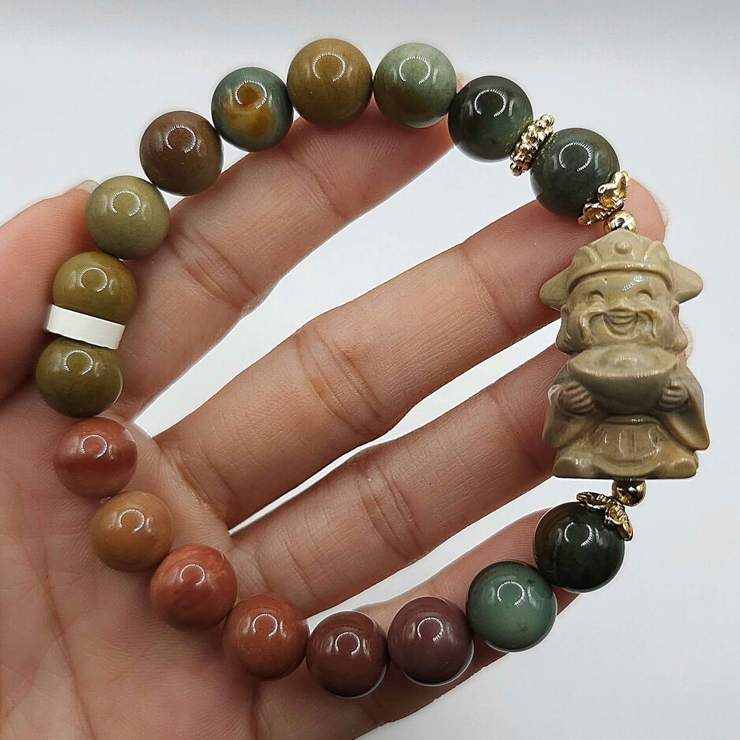 Natural Alashan Agate with God of Wealth
