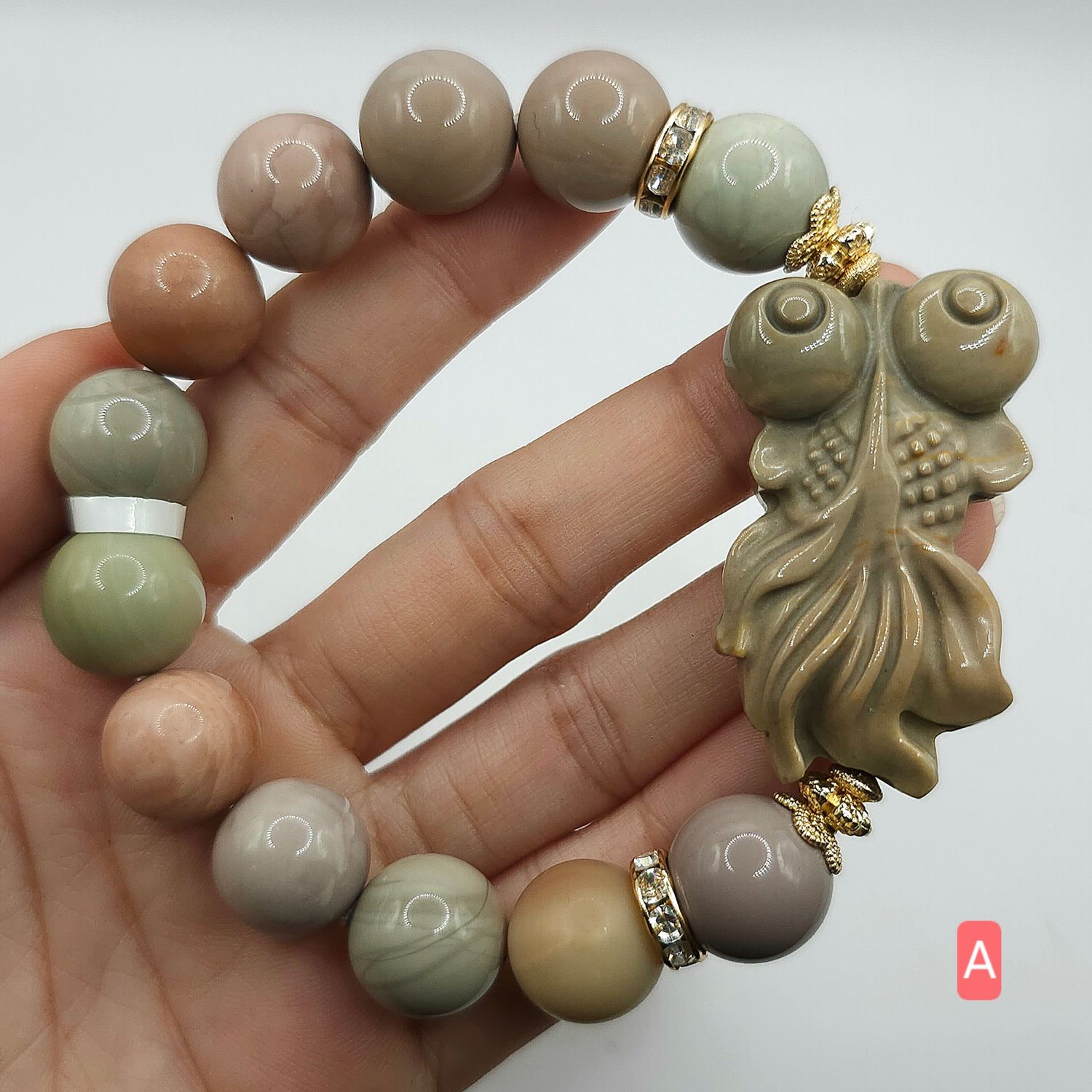 Natural Alashan Agate with Fish
