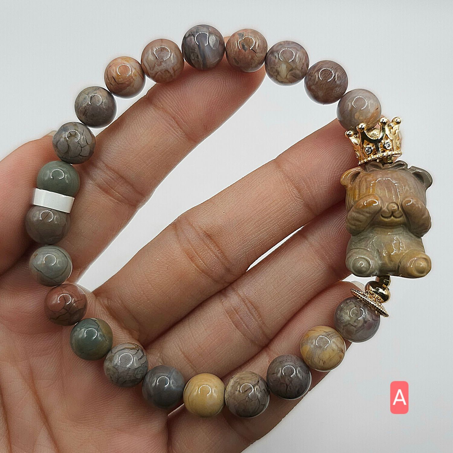 Natural Alashan Agate with Bear