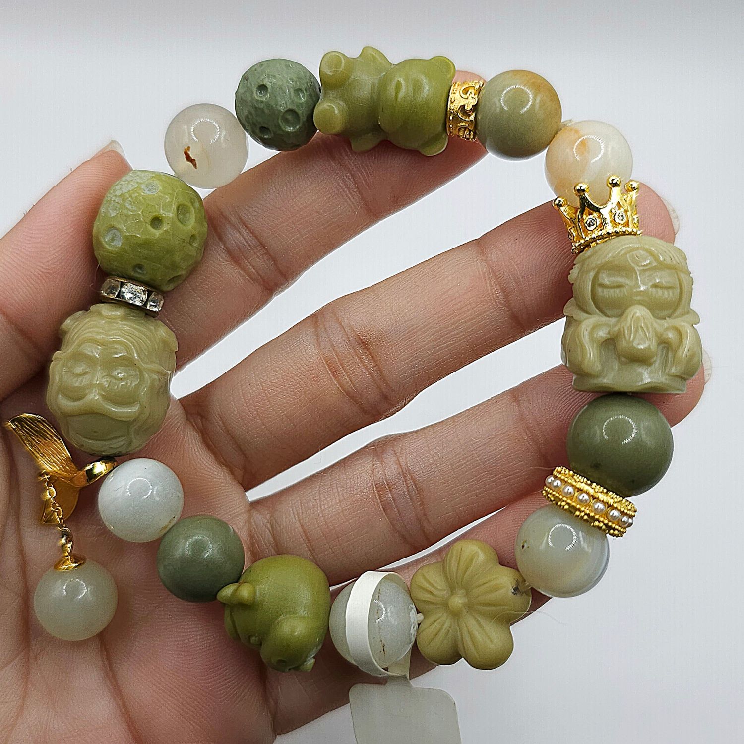 Natural Alashan Agate with Angel &amp; Mermaid