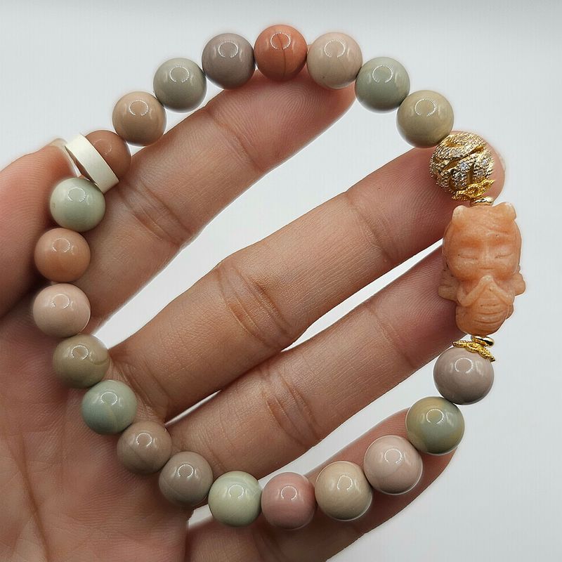 Natural Alashan Agate with Dragon Princess Mermaid