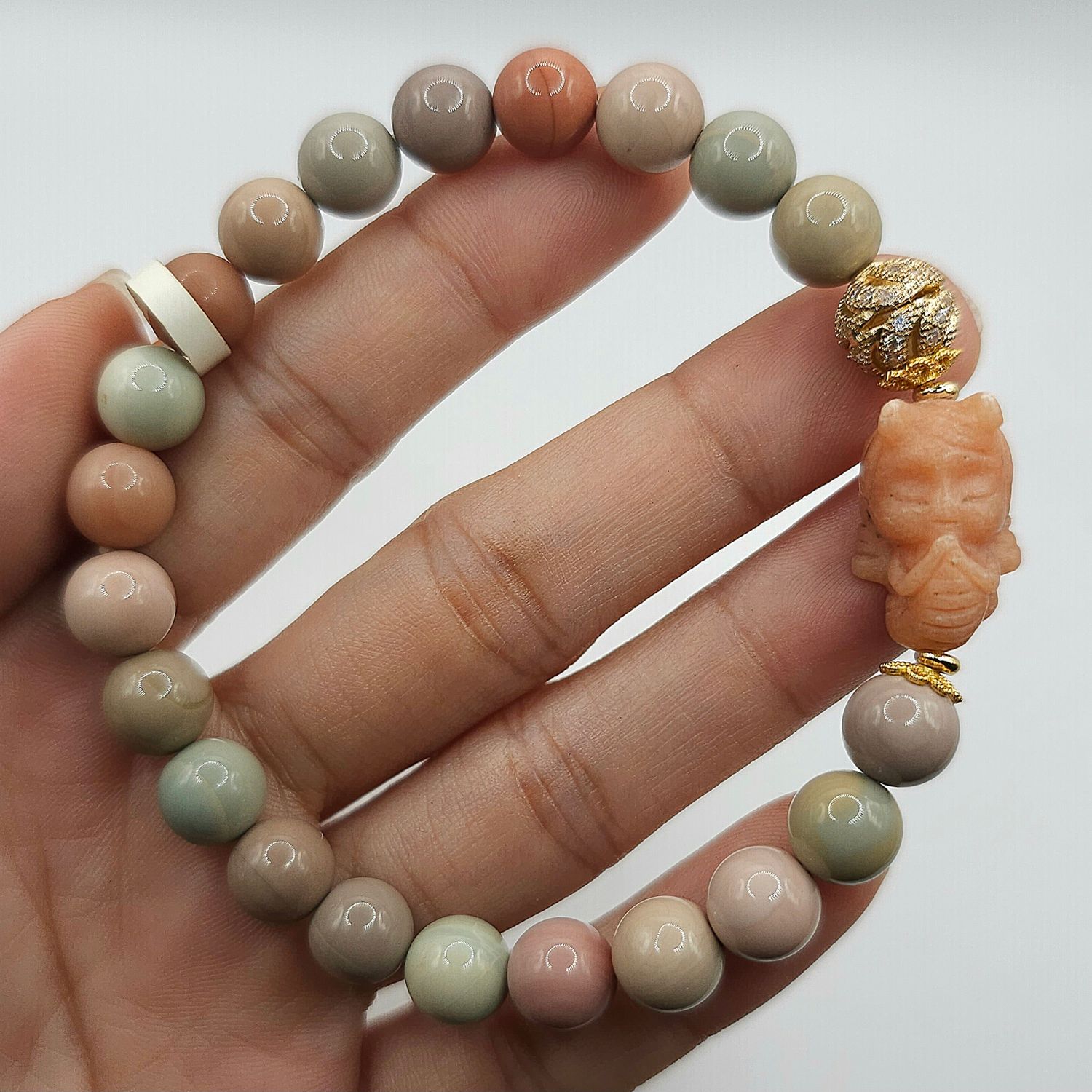 Natural Alashan Agate with Dragon Princess Mermaid