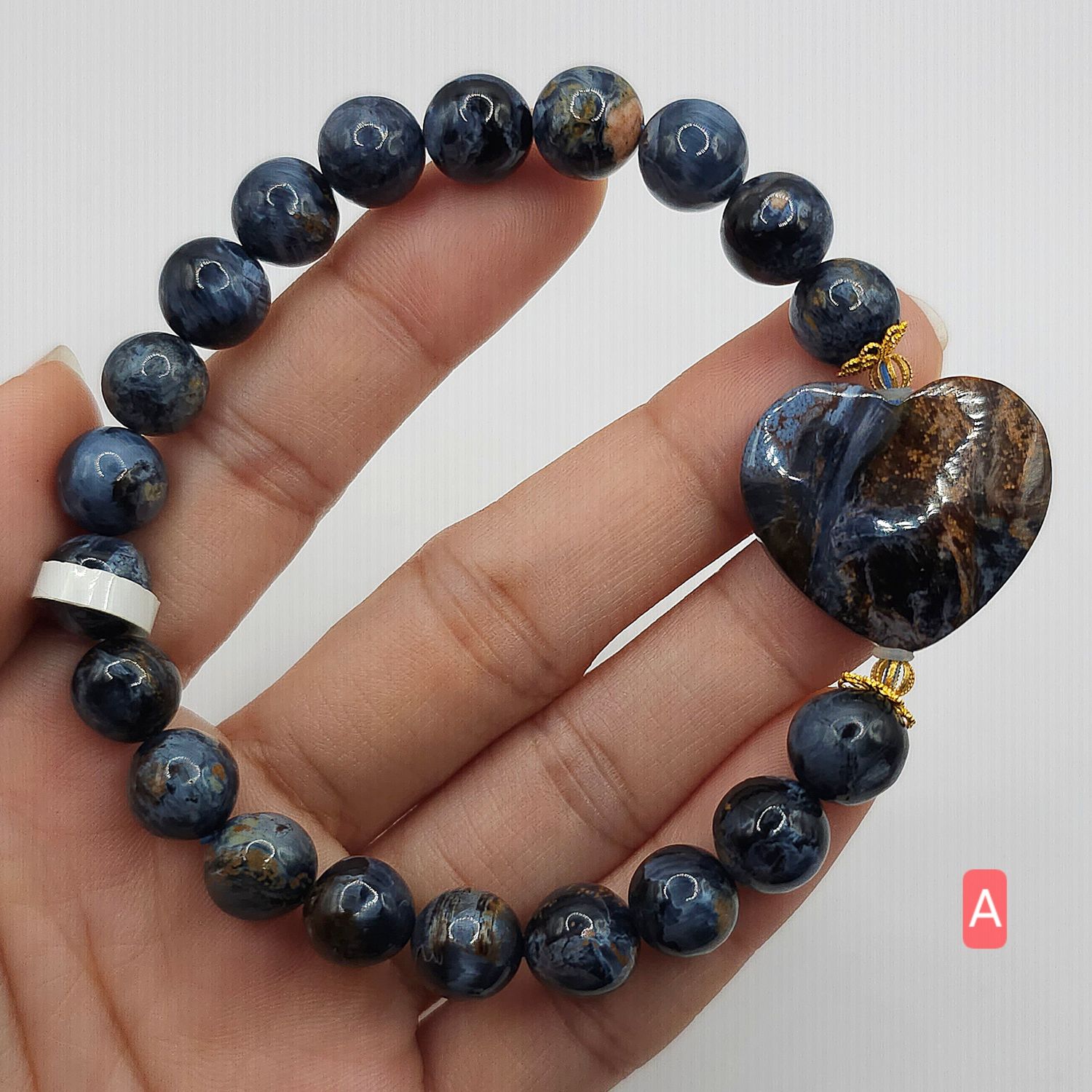 Natural Pietersite with Heart - 18K
