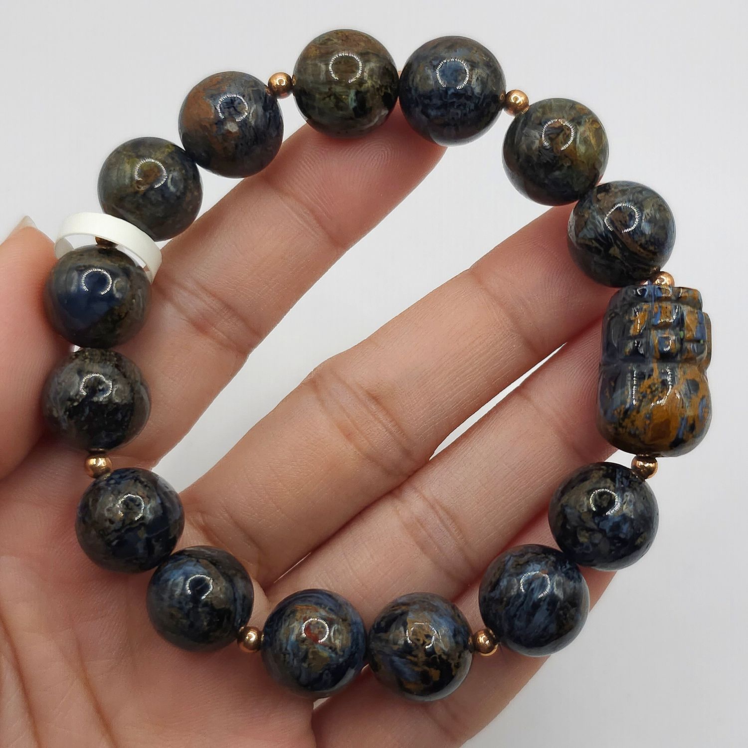 Natural Pietersite with Pixiu - 18K