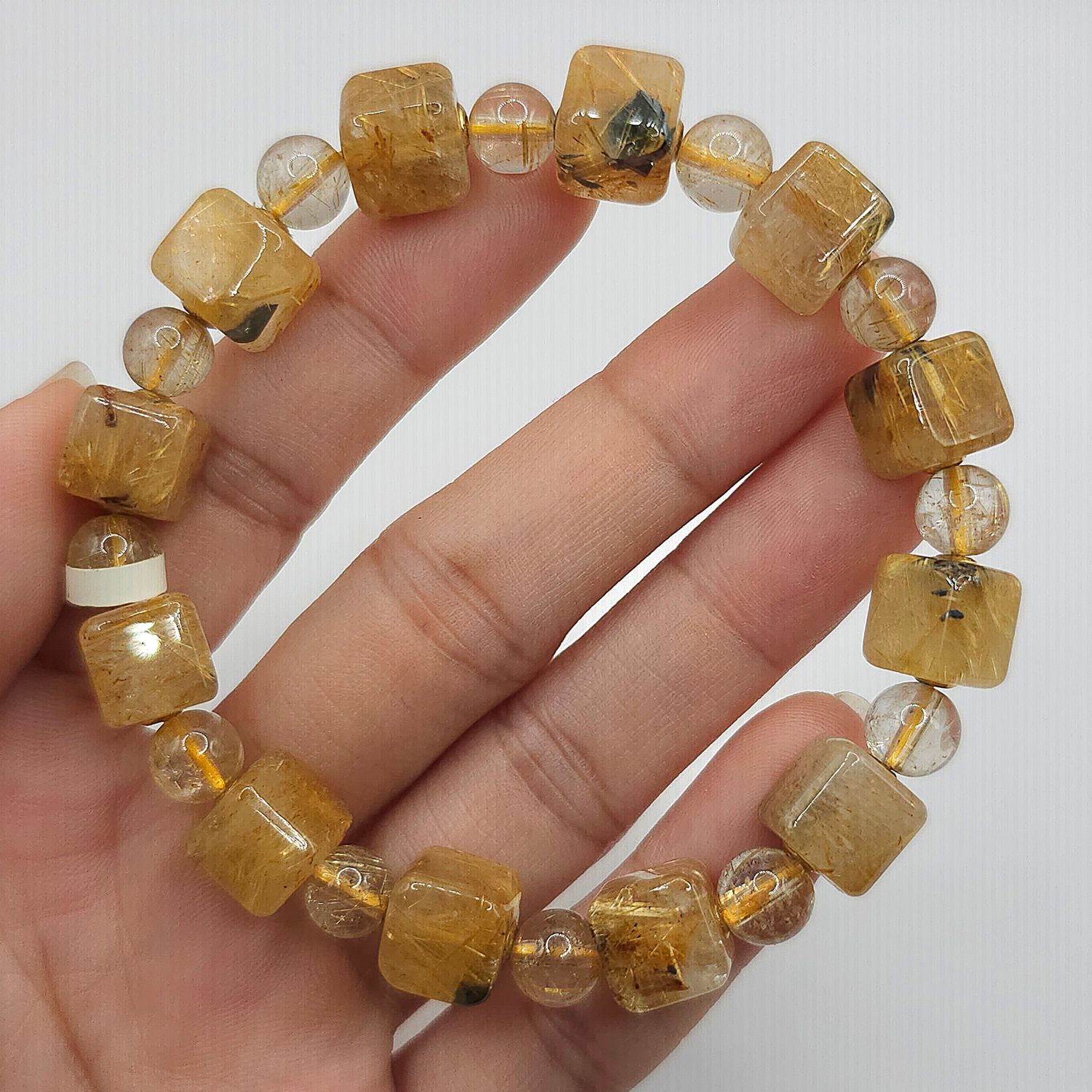 Natural Golden Titanium Ruti - 18K