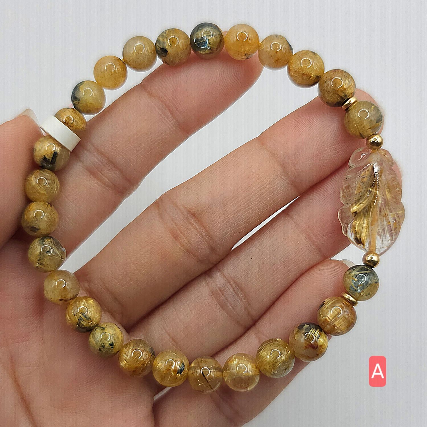 Natural Golden Titanium Ruti with Fish