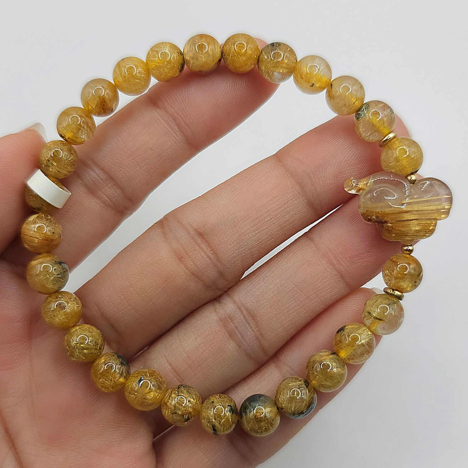 Natural Titanium Golden Ruti with Ruyi