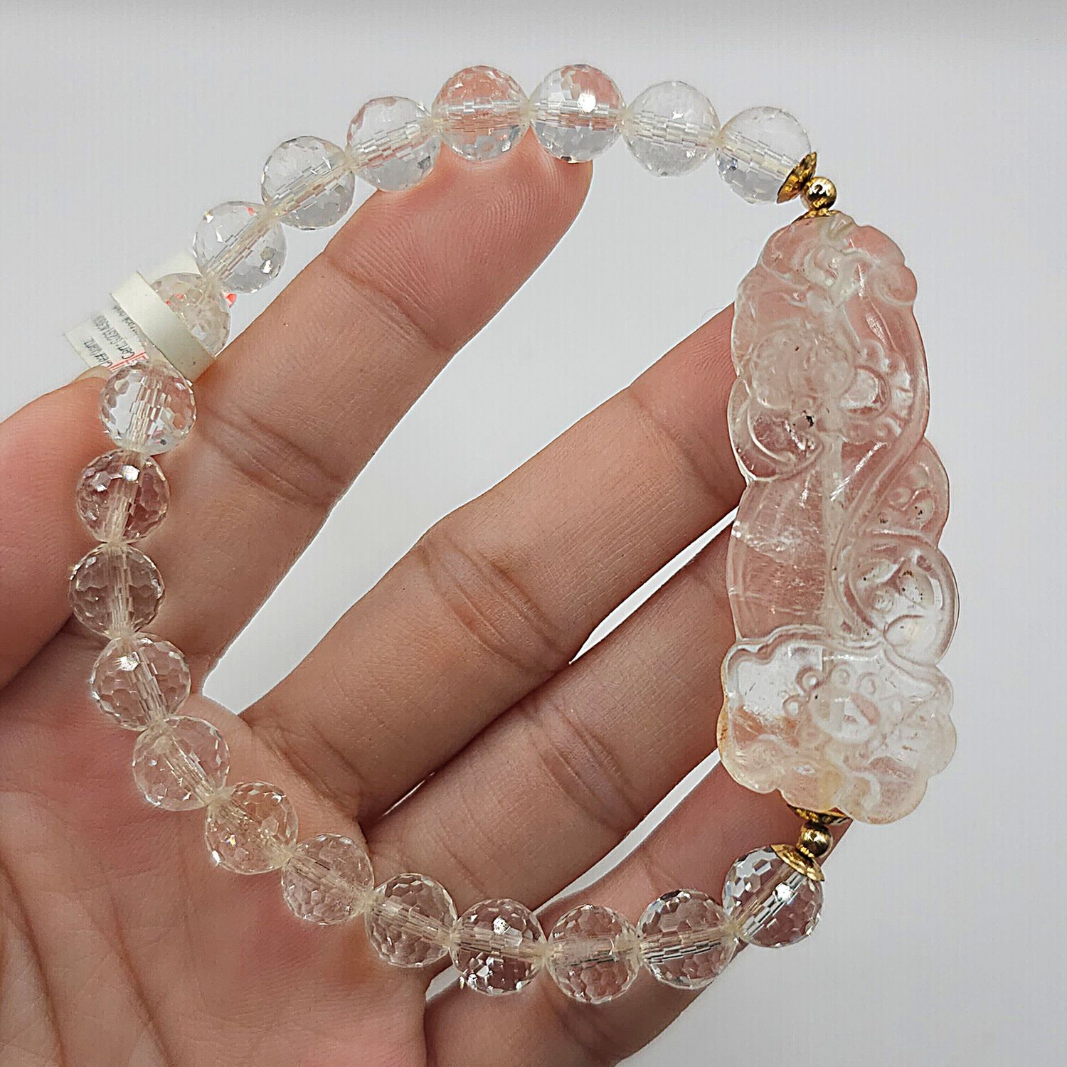 Natural Clear Quartz with Ruyi &amp; Money Coin