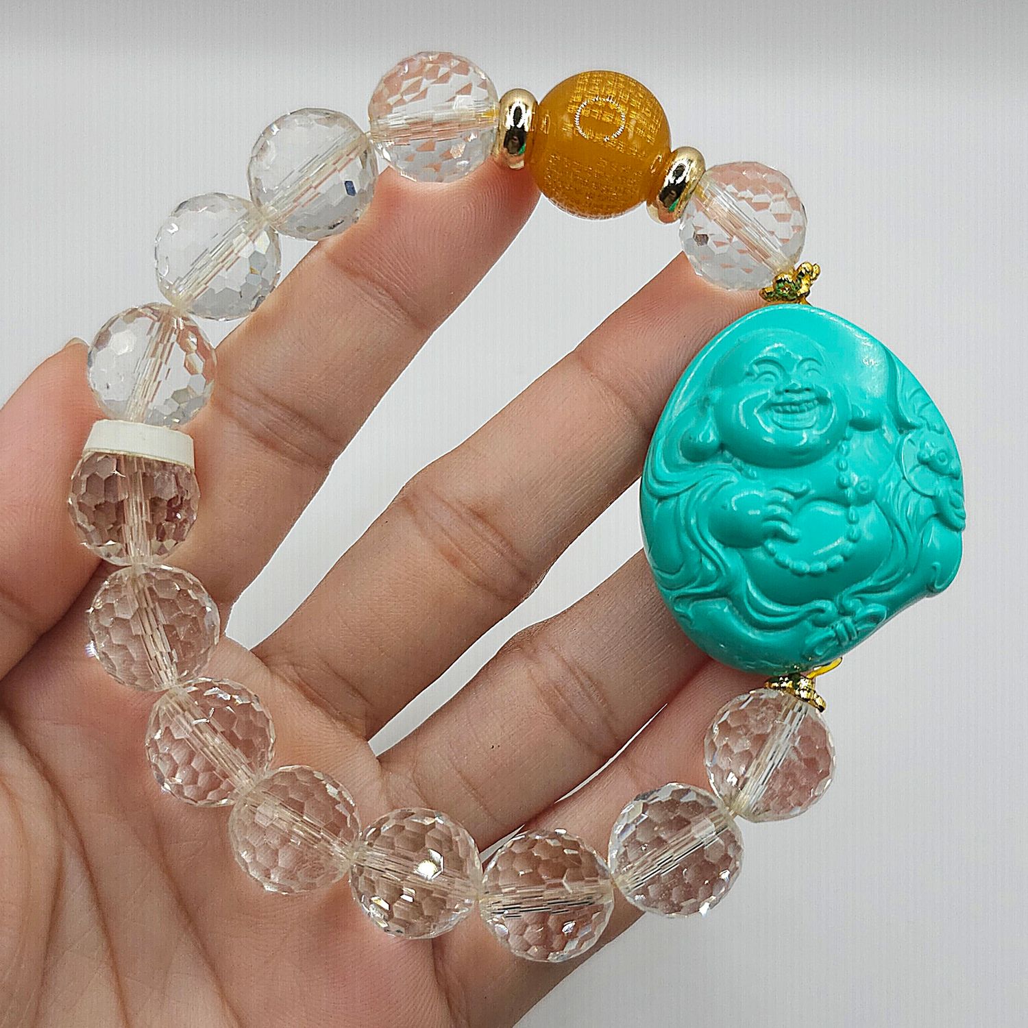 Natural Clear Quartz with Buddha
