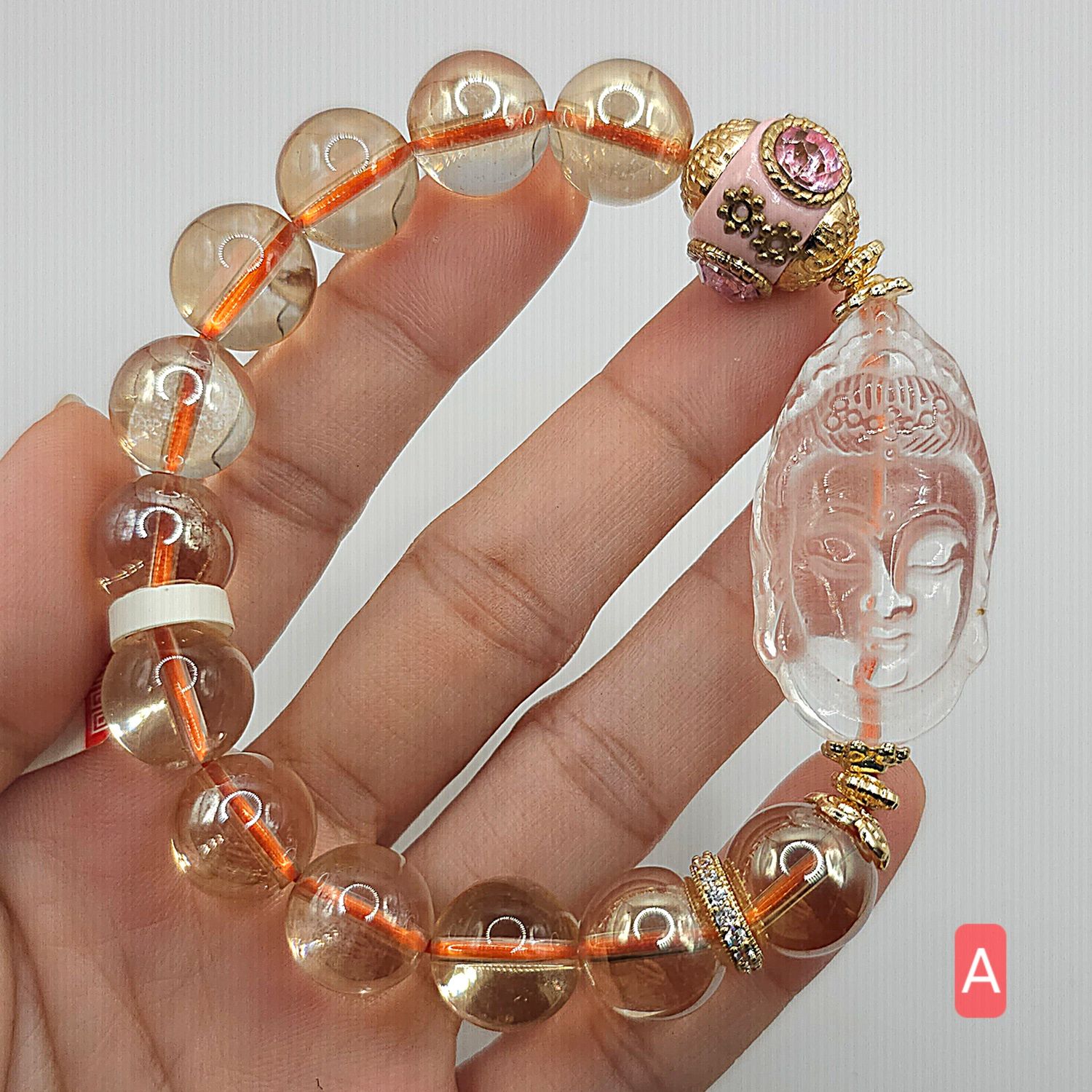 Natural Aura Quartz with Guanyin