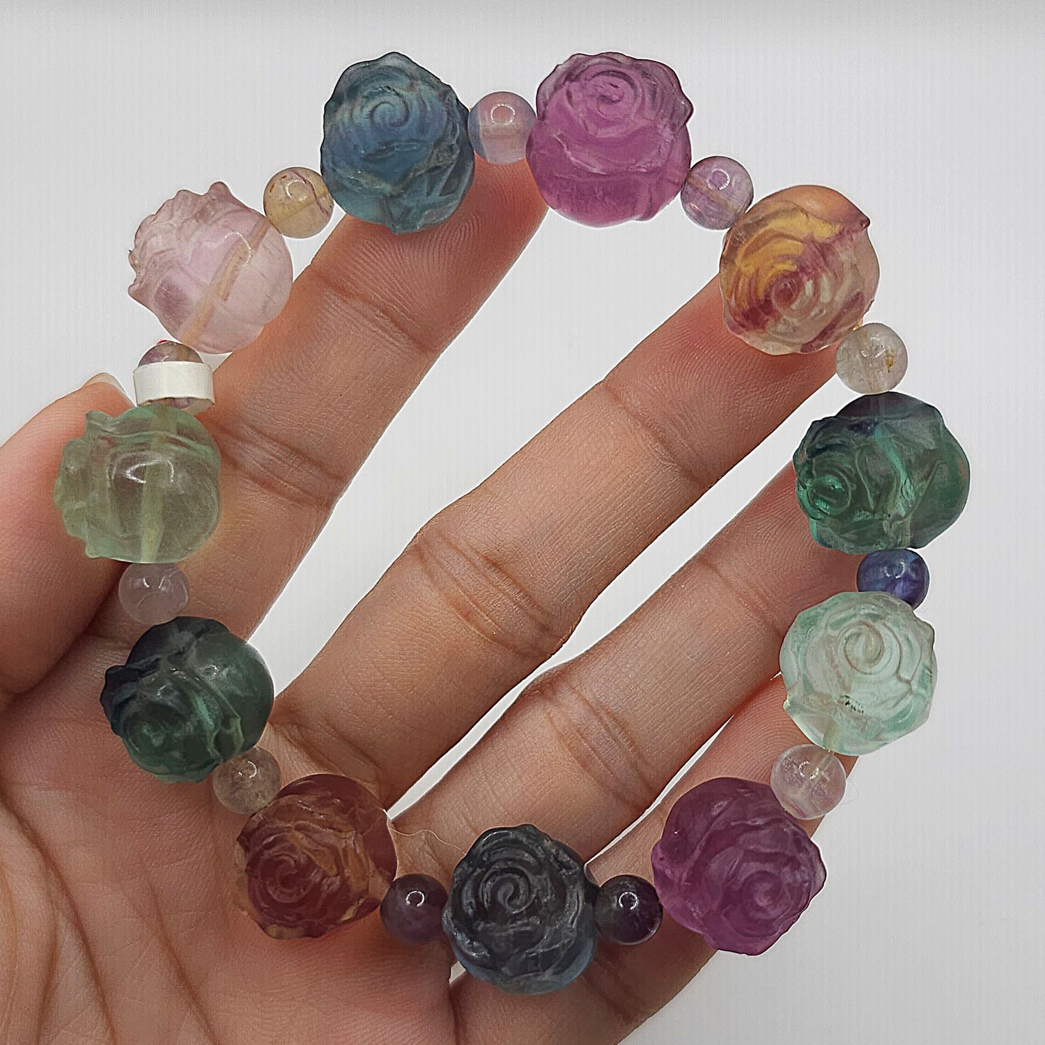 Natural Rose Carving Flourite