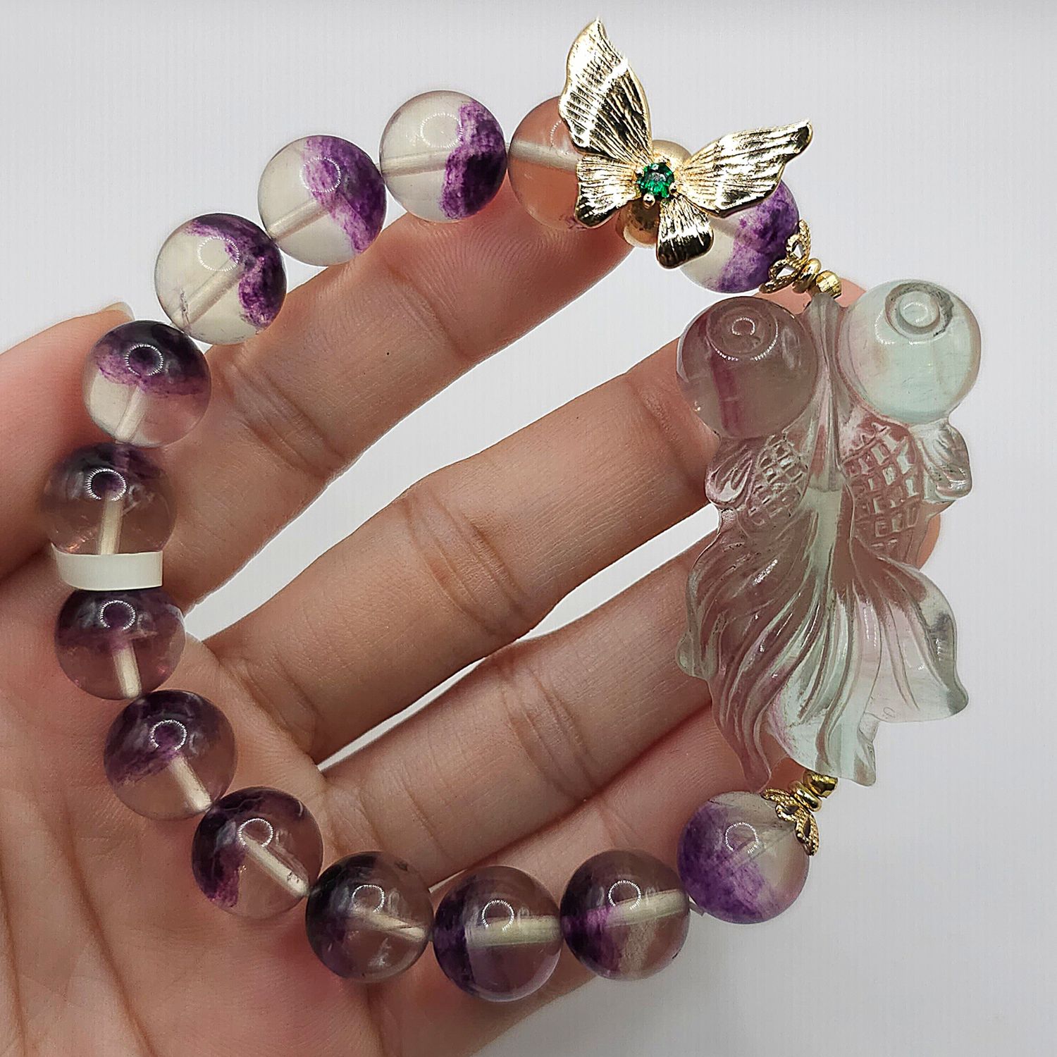 Natural Flourite with Fish