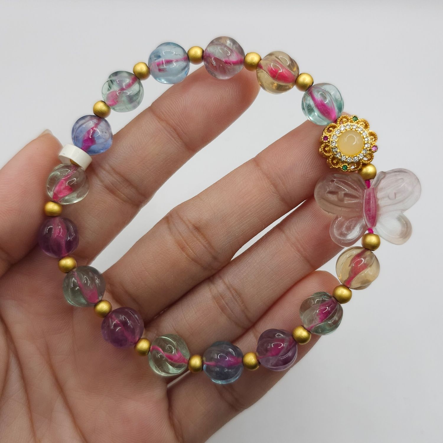 Natural Flourite with Butterfly