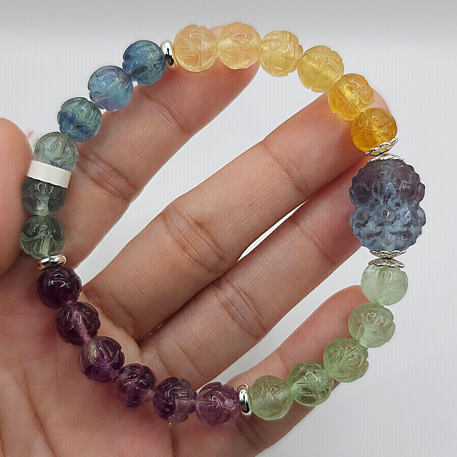 Natural Flourite Lotus Carving