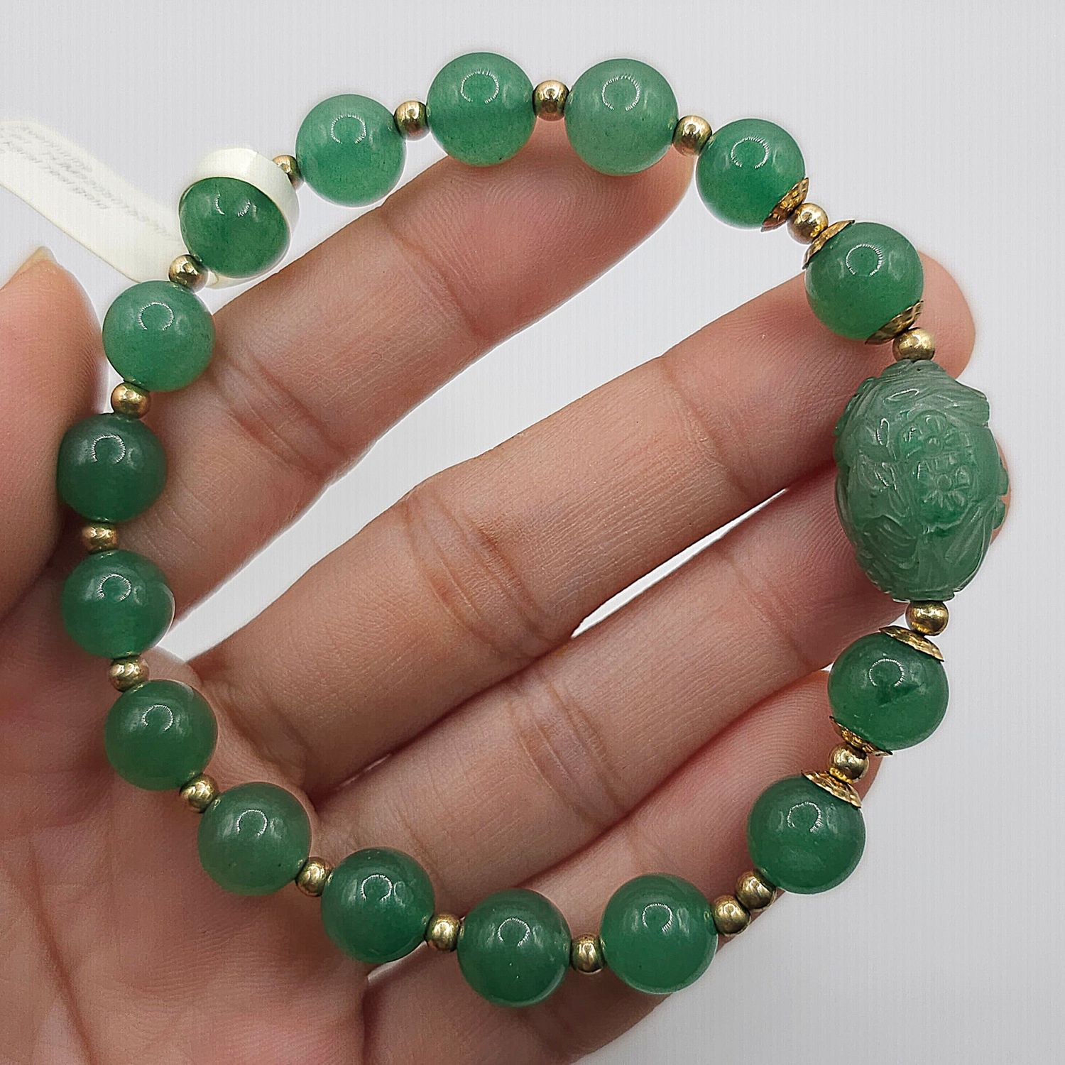 Natural Aventurine with Ruyi &amp; 9 Tail Fox
