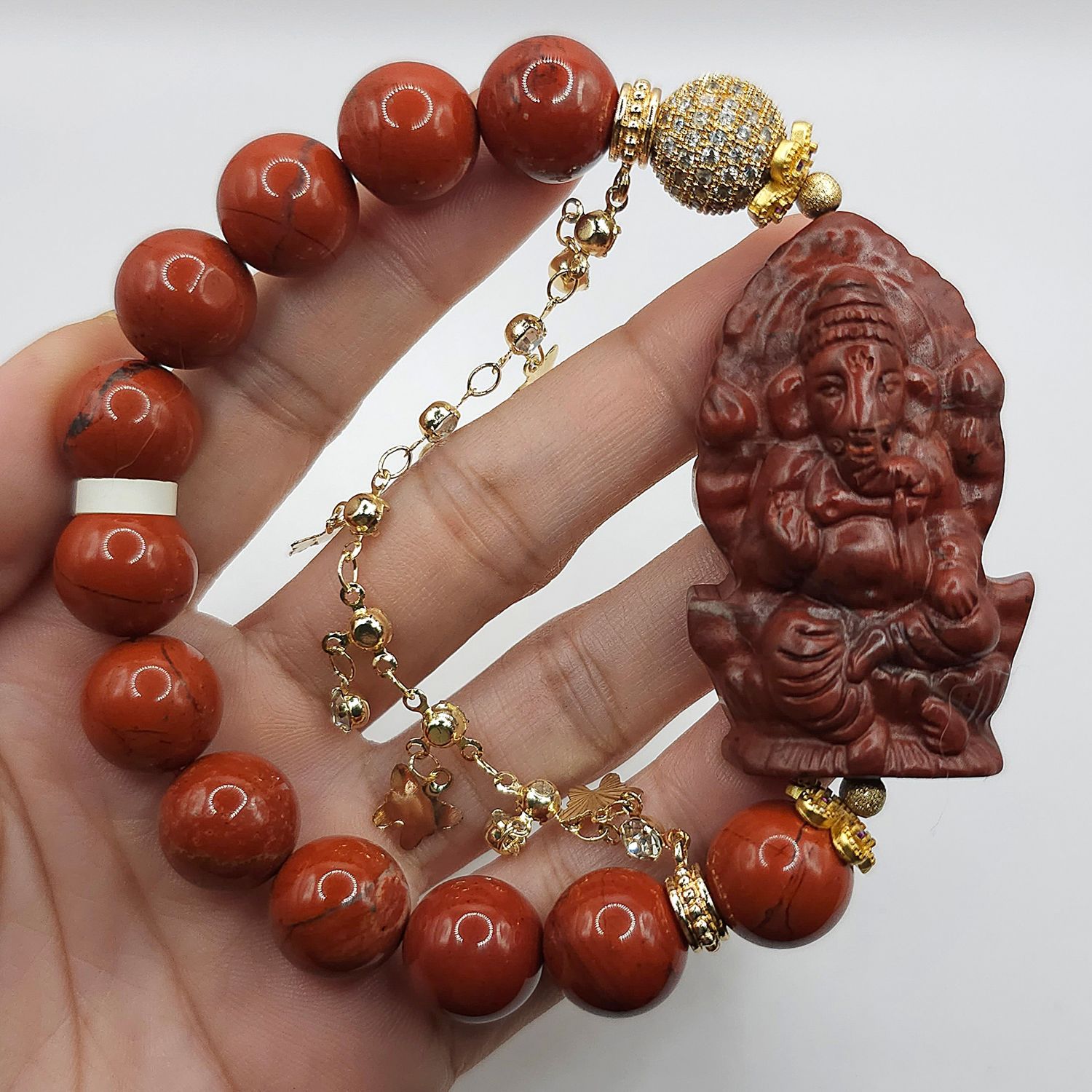 Natural Red Agate with Ganesha