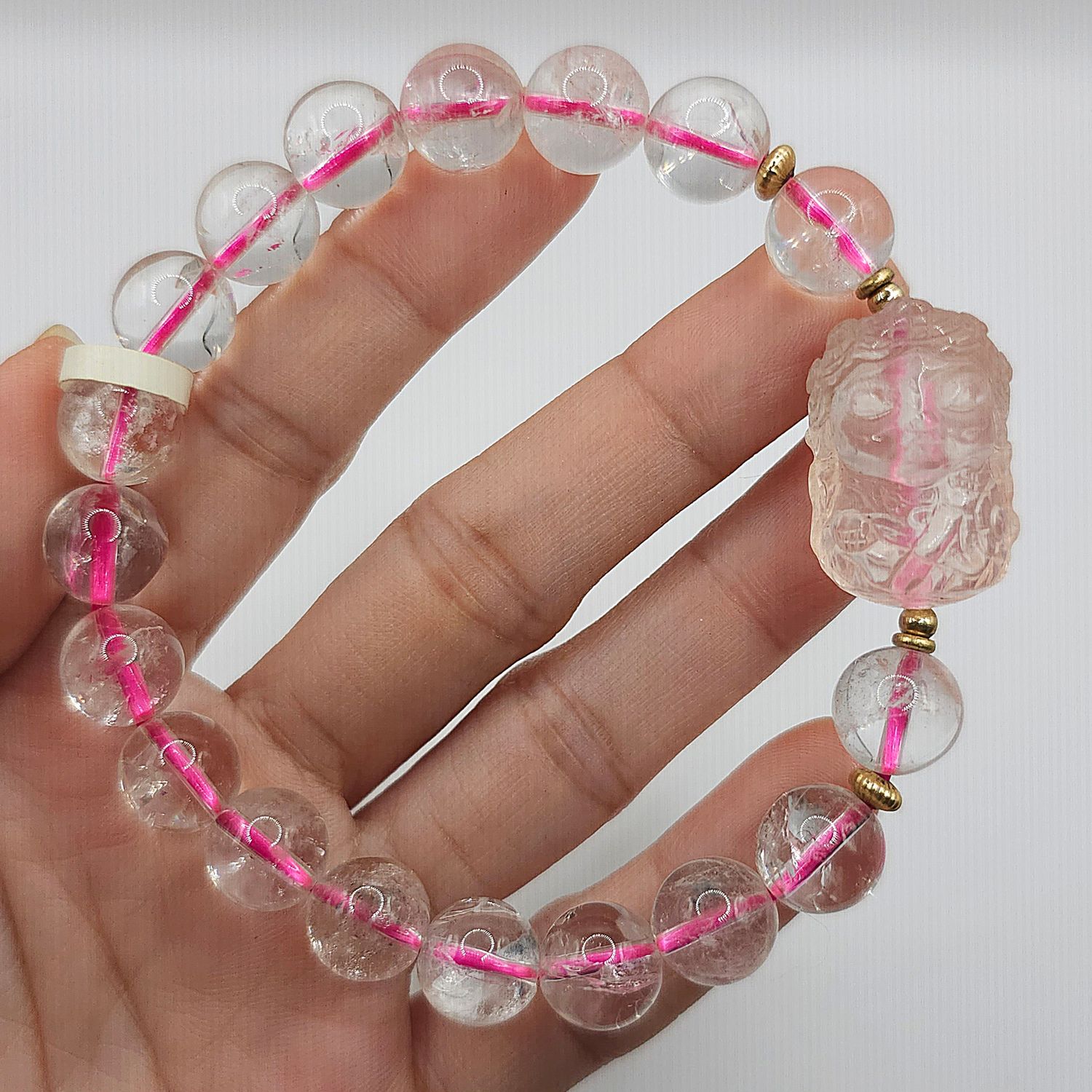 Natural Rose Quartz with Guanyin